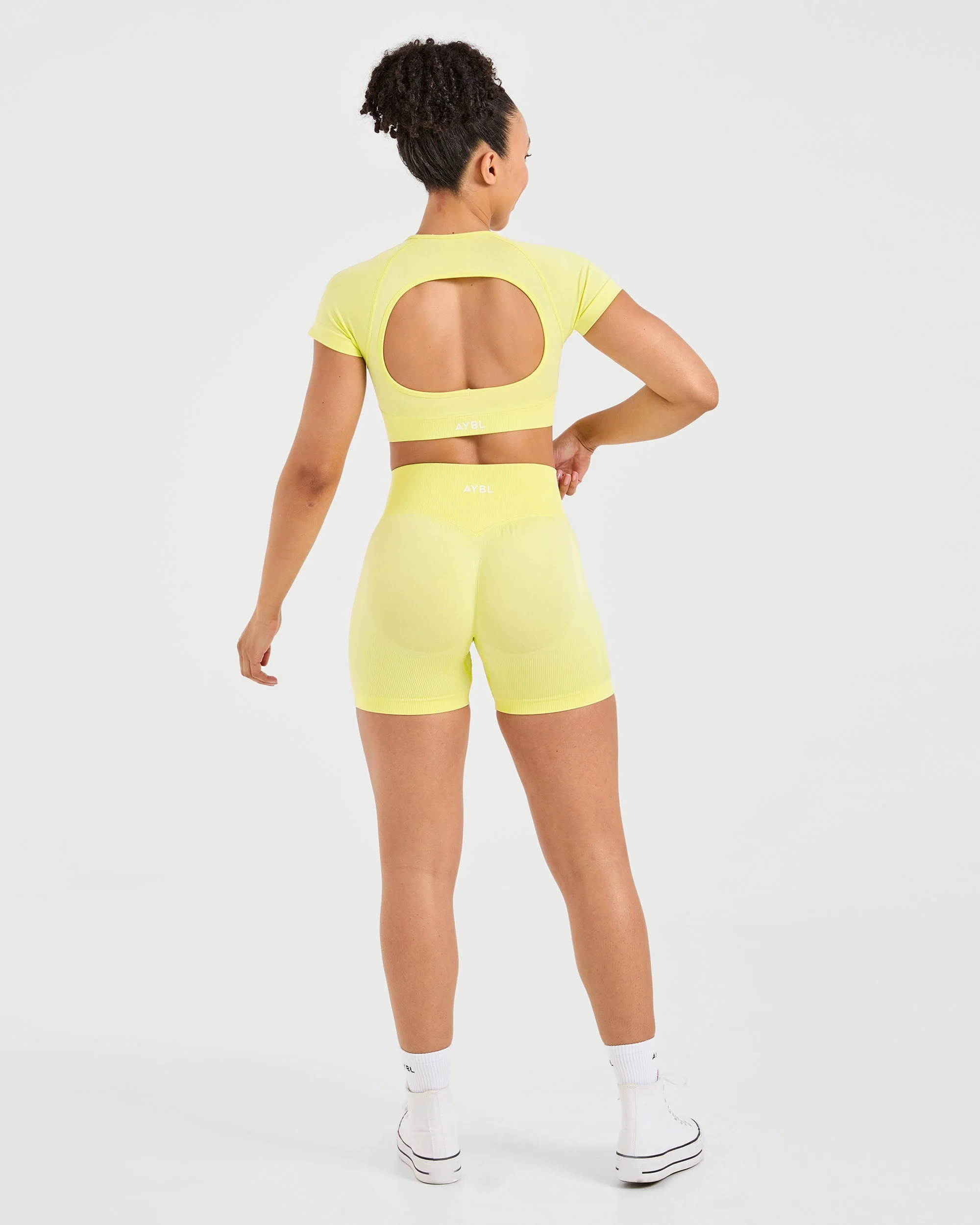 Adapt Seamless Crop Top - Spring Geel - Image 4