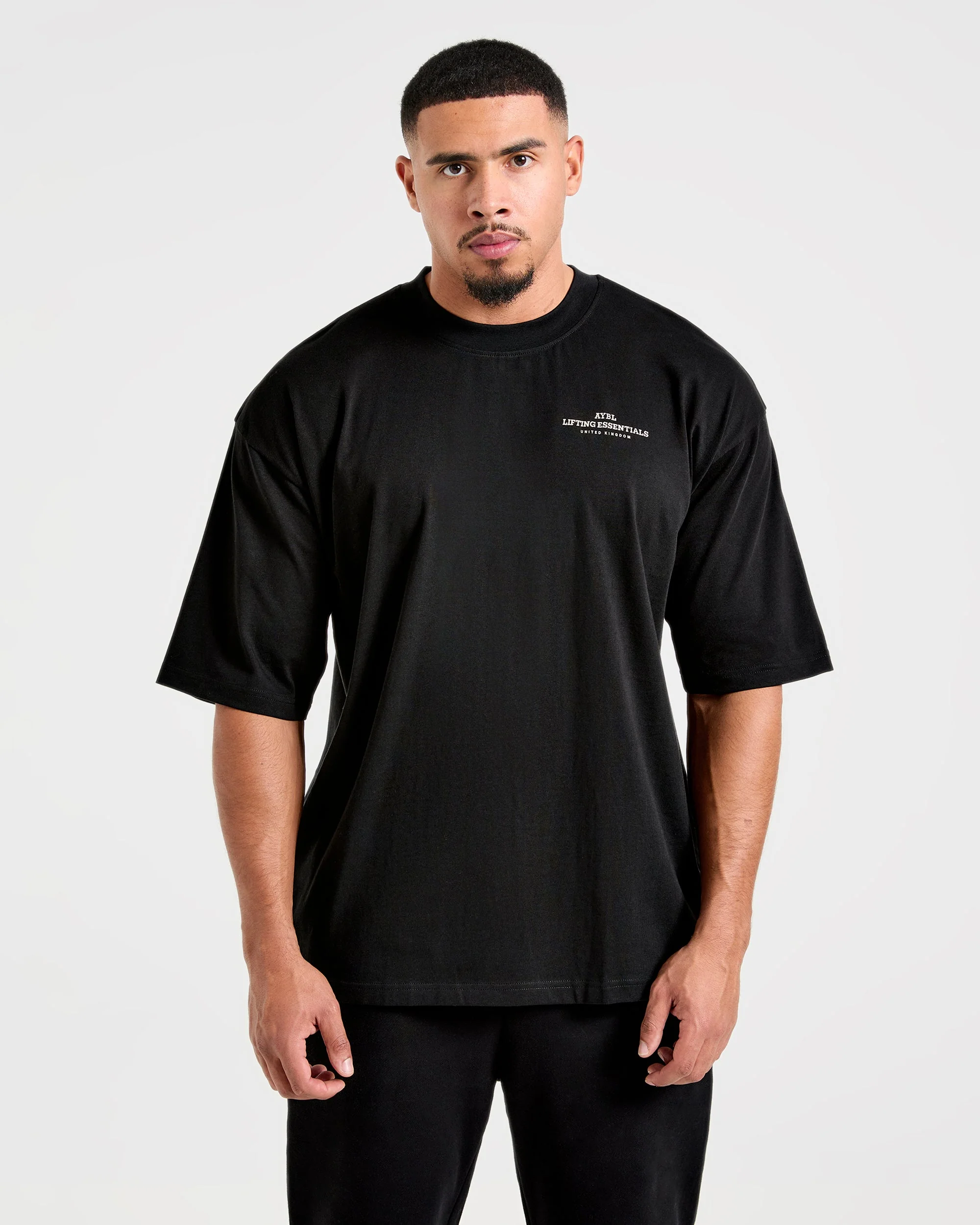 Apex Lifting Essentials Oversized T Shirt - Zwart/Crème - Image 2