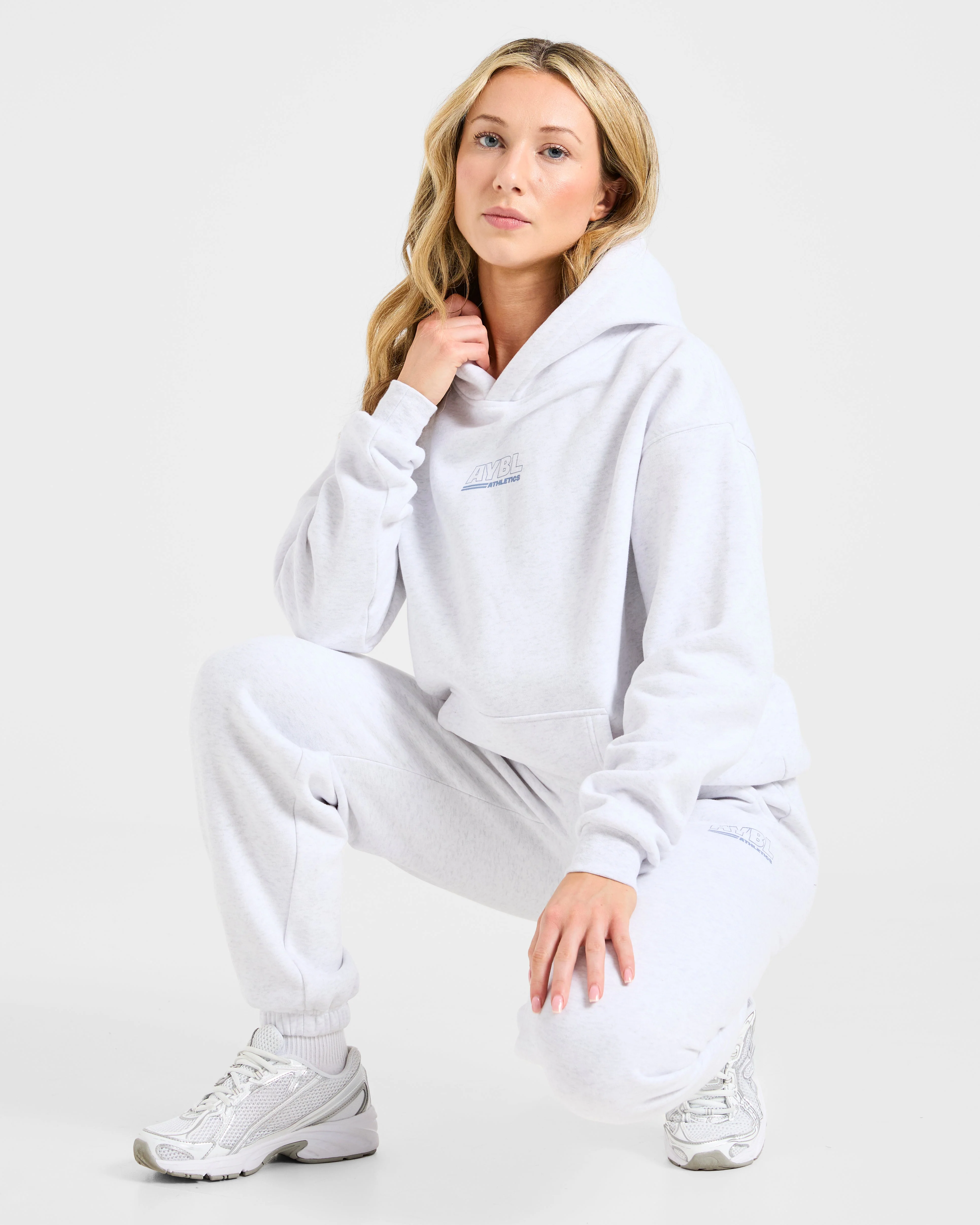 Athletics Track Oversized Hoodie - Heather Grijs/Slate Blauw - Image 8