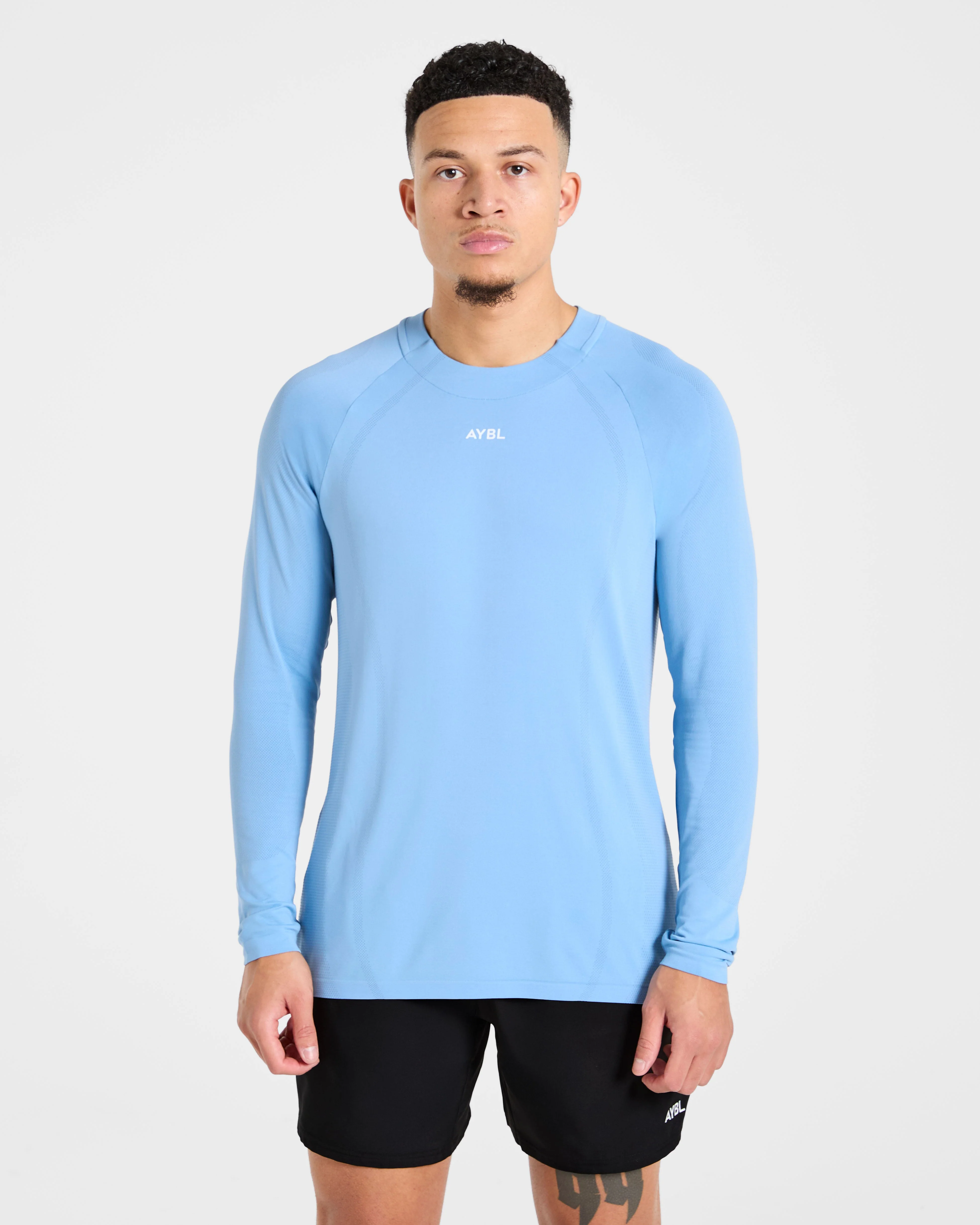 Attain Seamless Long Sleeve T Shirt - Sports Blauw