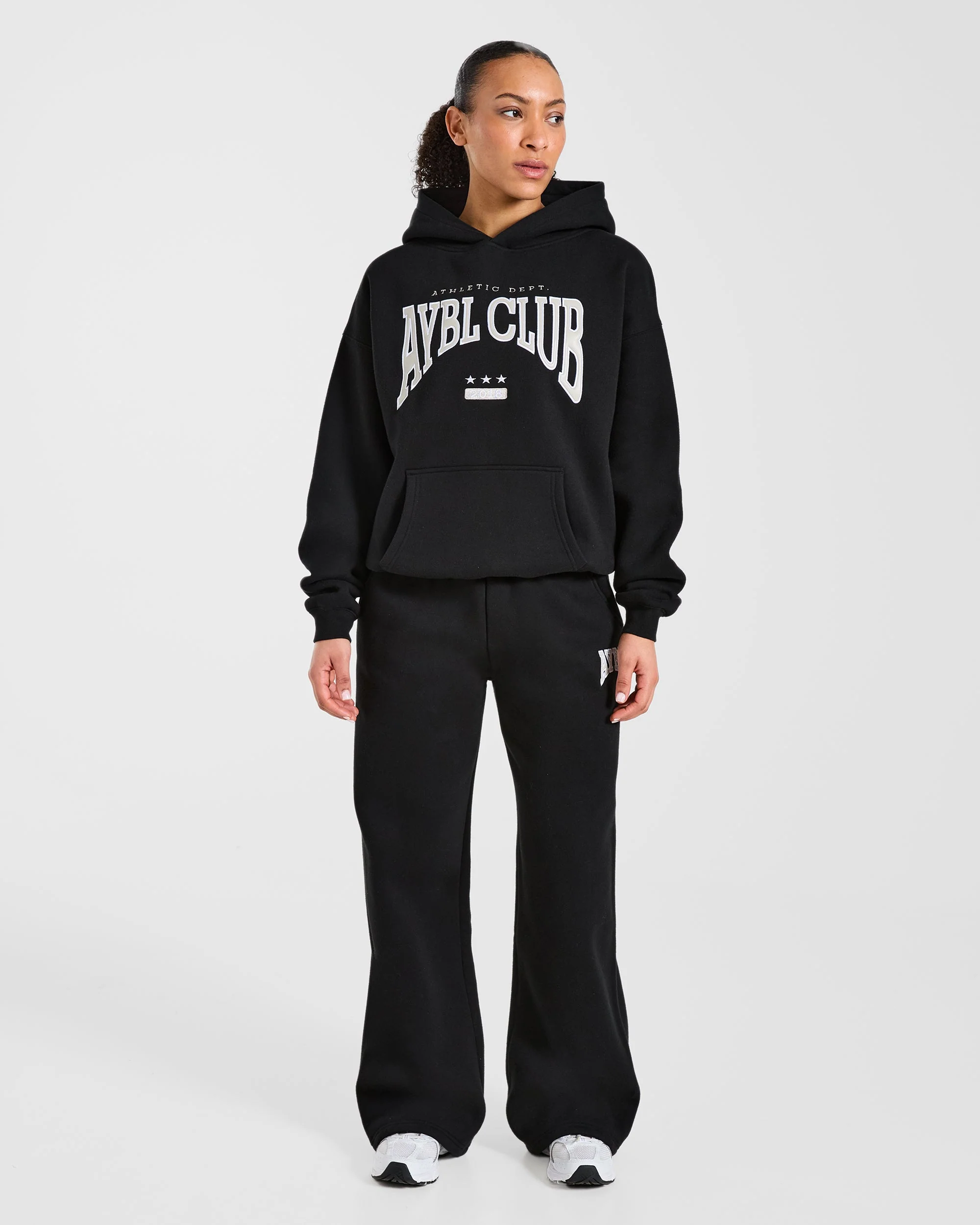 AYBL Club Oversized Straight Leg Joggers - Zwart - Image 3