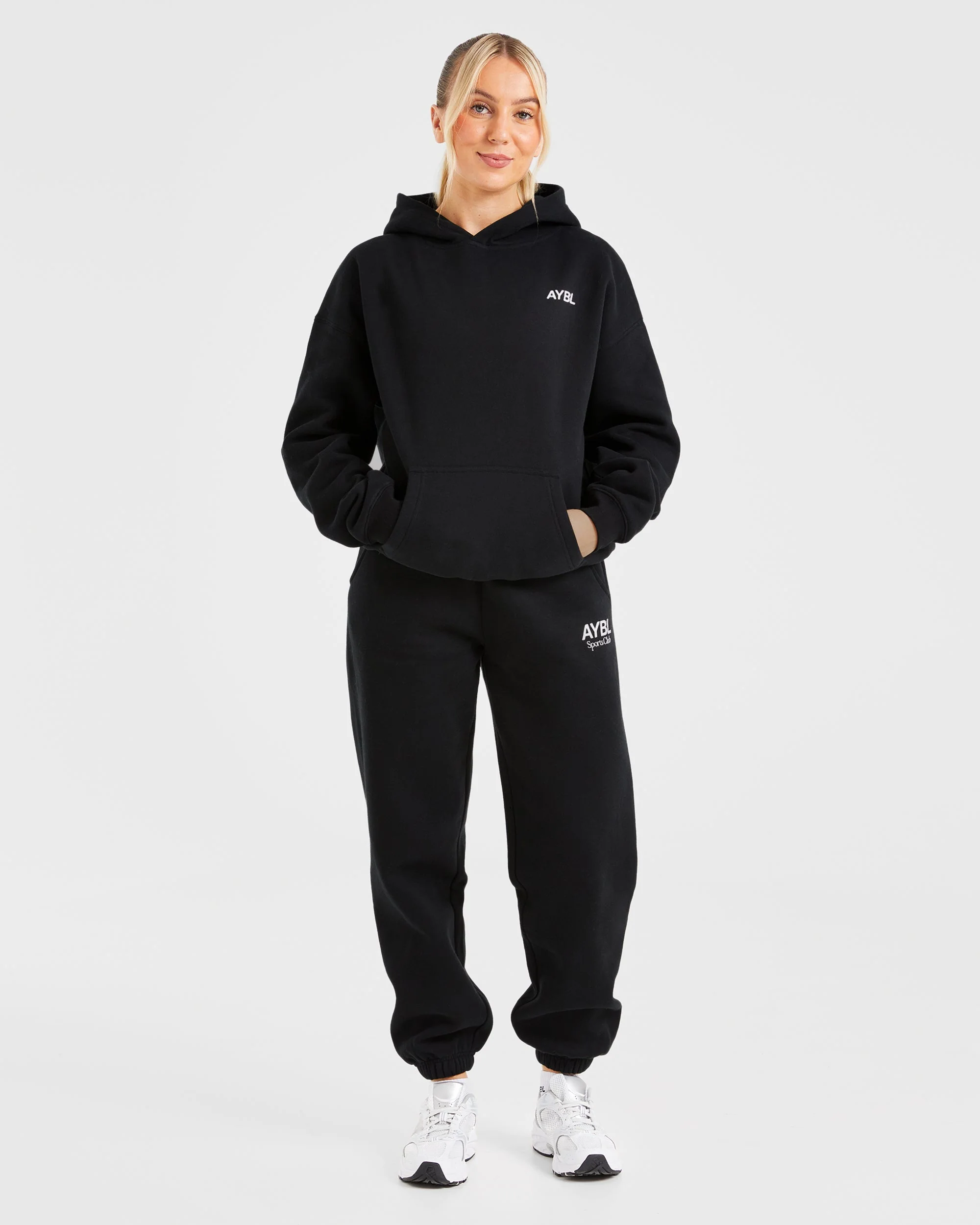 AYBL Sports Club Oversized Hoodie - Zwart/Wit - Image 3