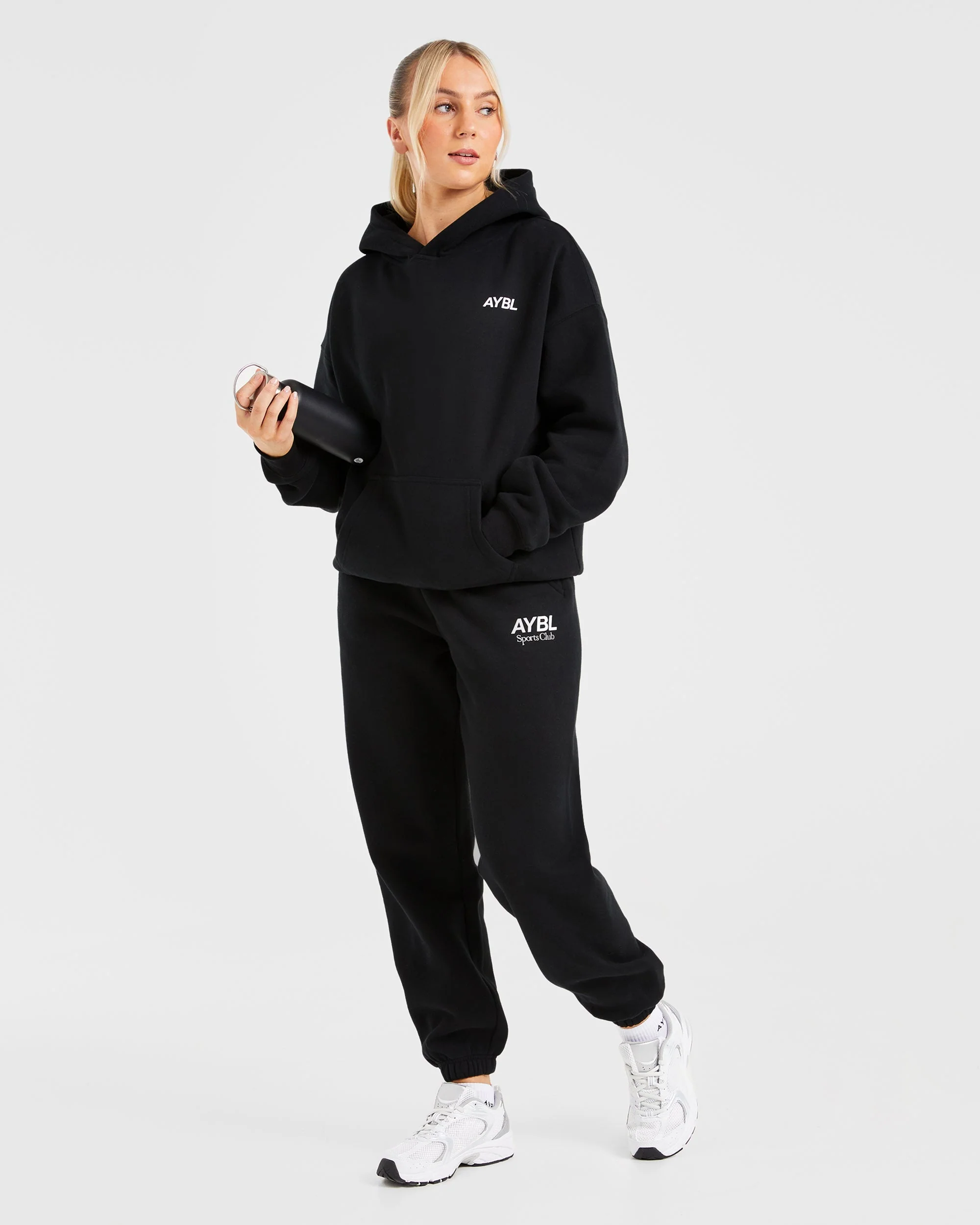 AYBL Sports Club Oversized Hoodie - Zwart/Wit - Image 7