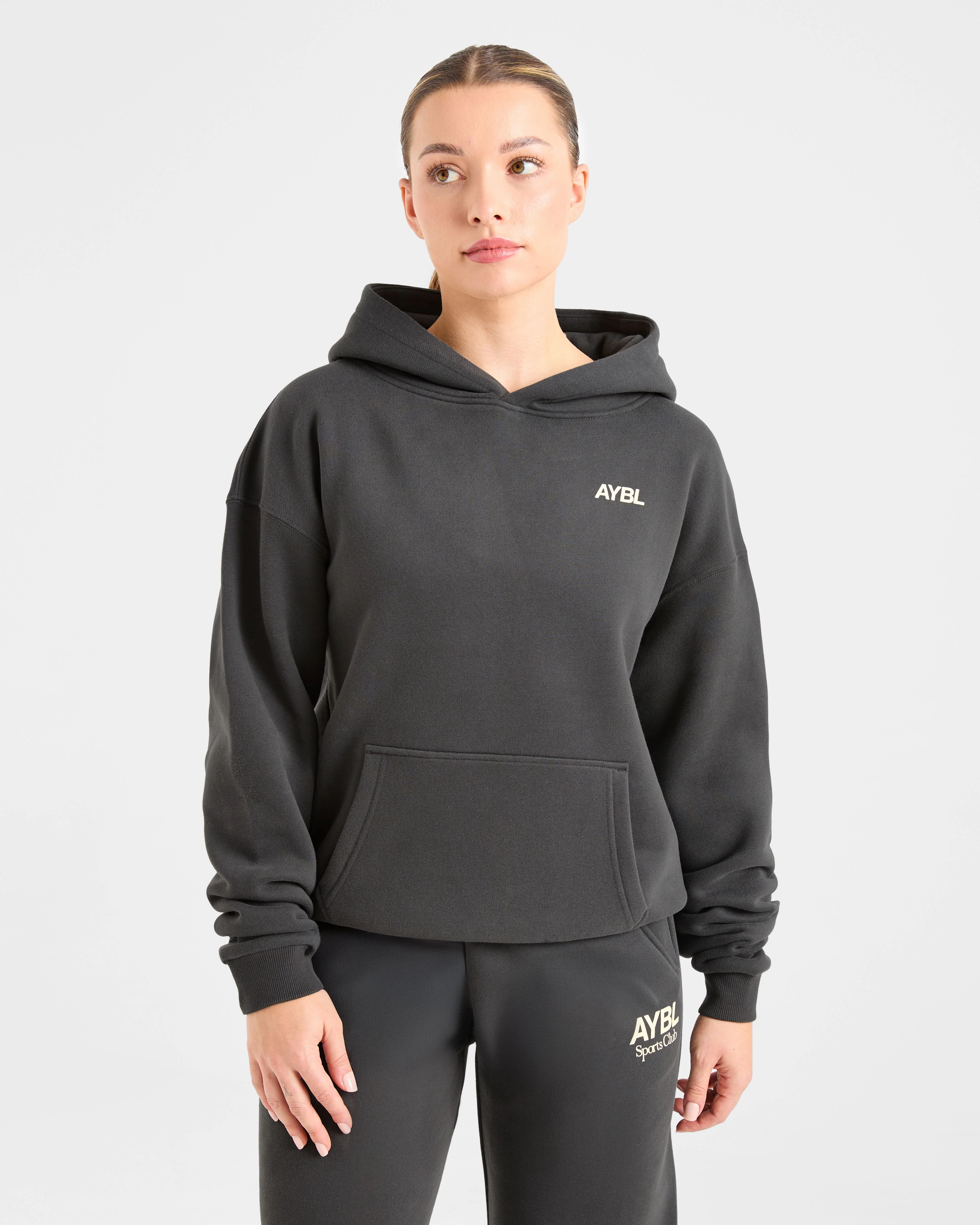 AYBL Sports Club Oversized Hoodie - Charcoal/Geel - Image 2