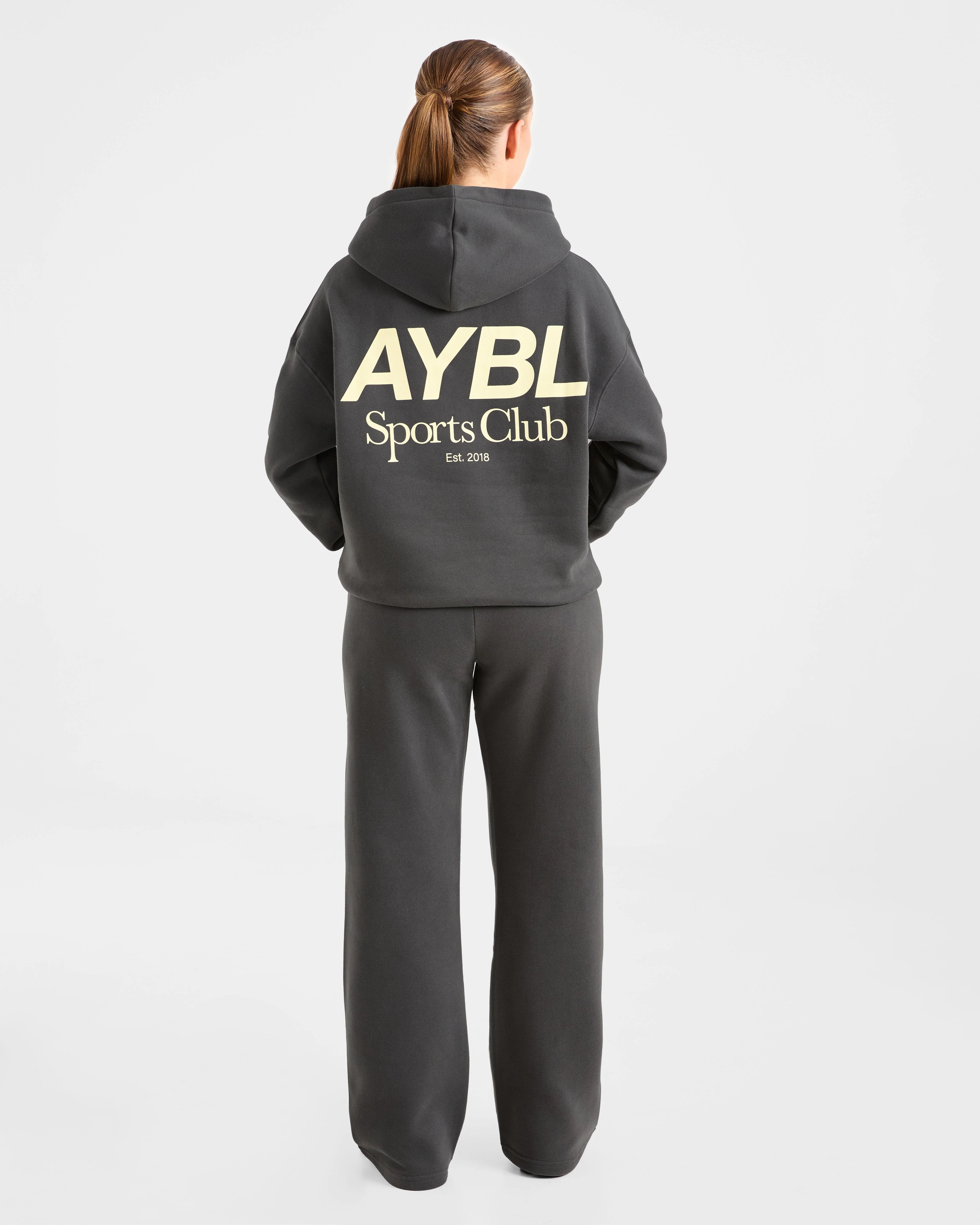 AYBL Sports Club Oversized Hoodie - Charcoal/Geel - Image 4