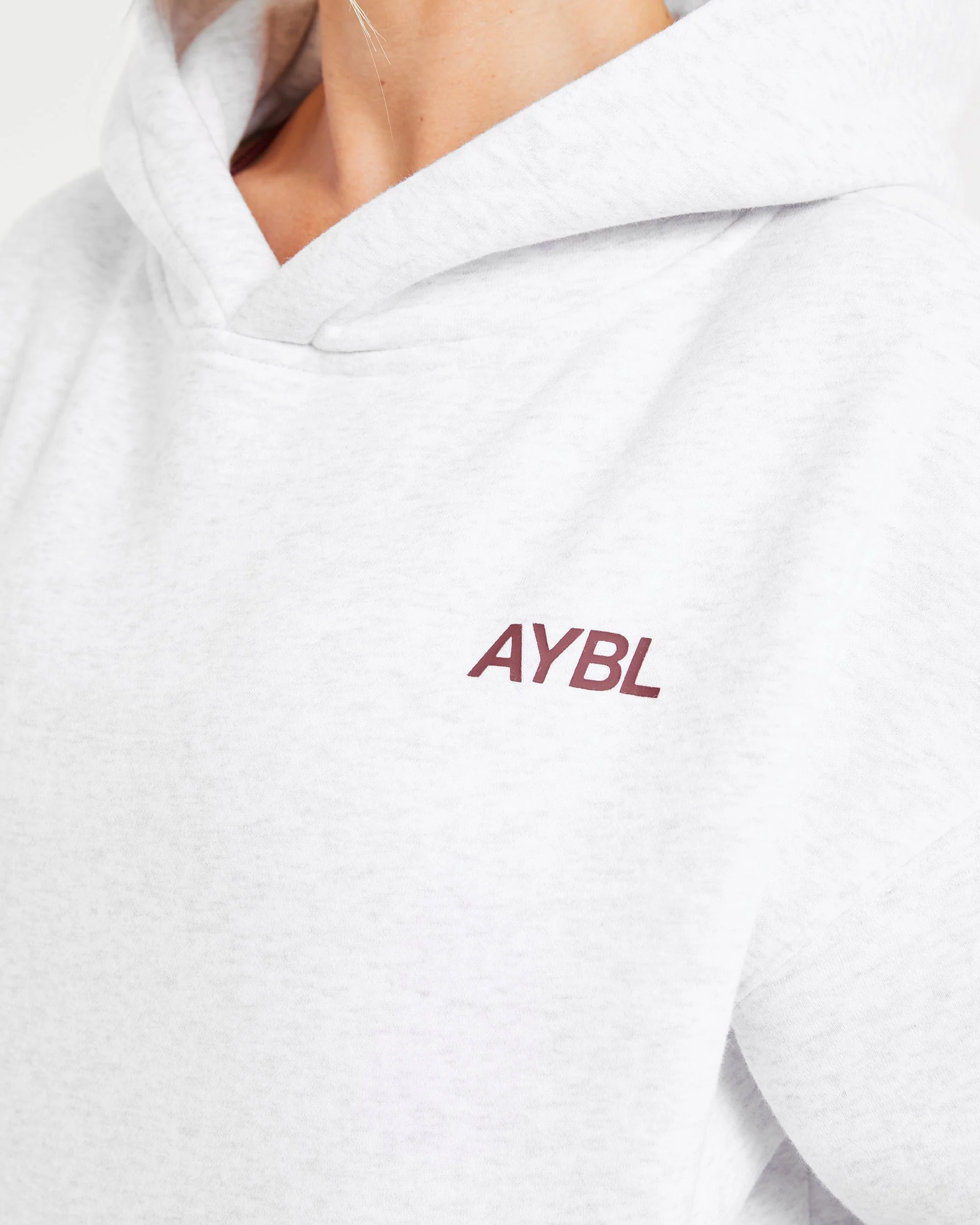 AYBL Sports Club Oversized Hoodie - Grijs Marl/Burgundy - Image 5