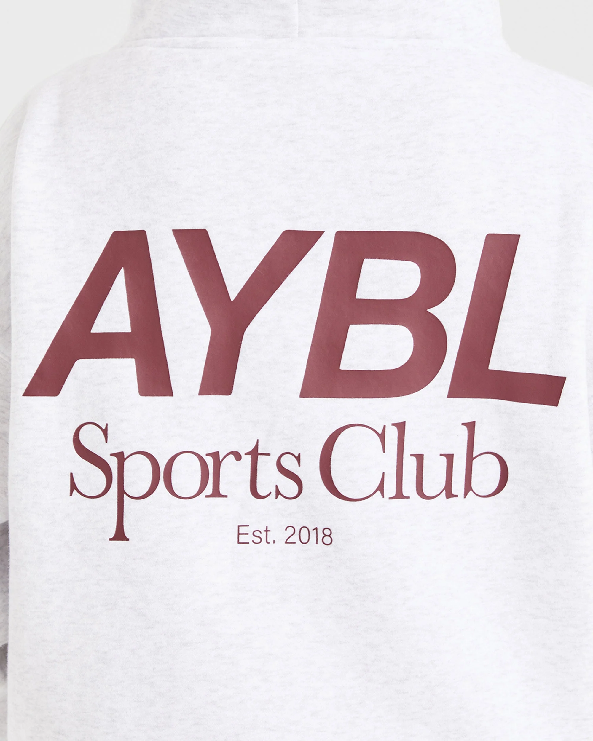 AYBL Sports Club Oversized Hoodie - Grijs Marl/Burgundy - Image 6