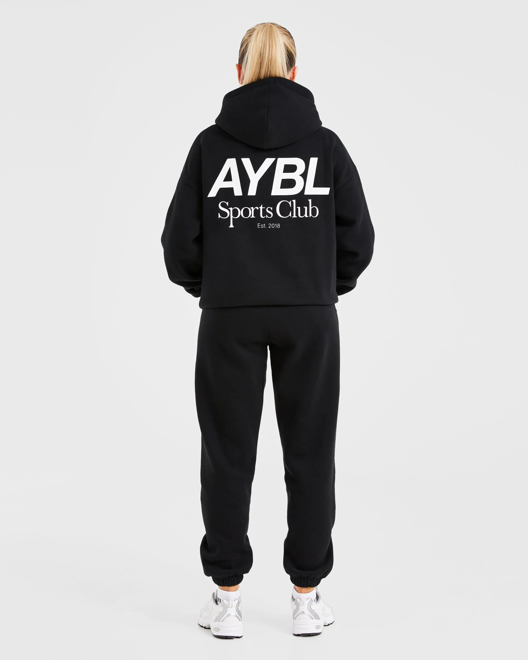 AYBL Sports Club Oversized Joggers - Zwart/Wit - Image 4