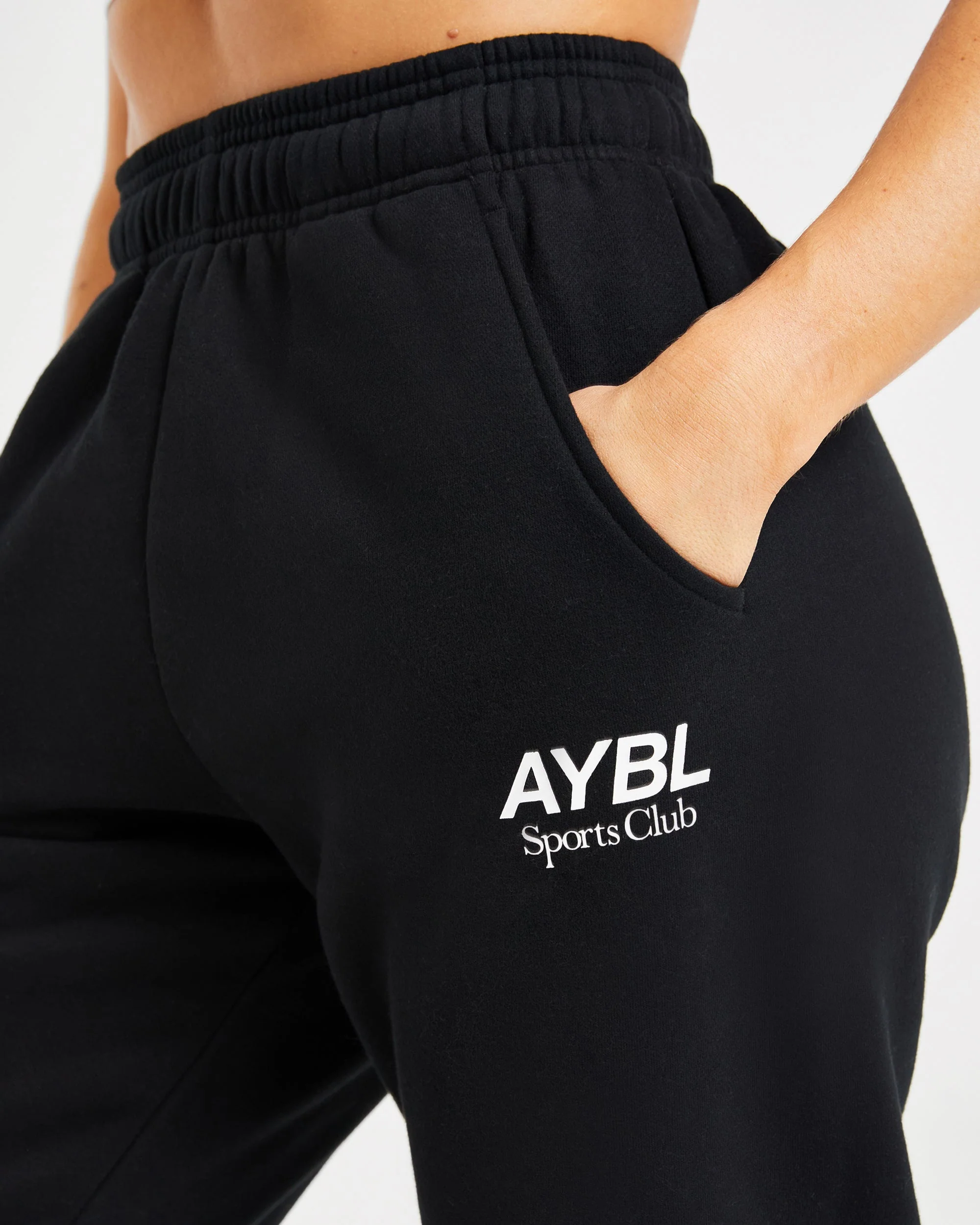 AYBL Sports Club Oversized Joggers - Zwart/Wit - Image 6