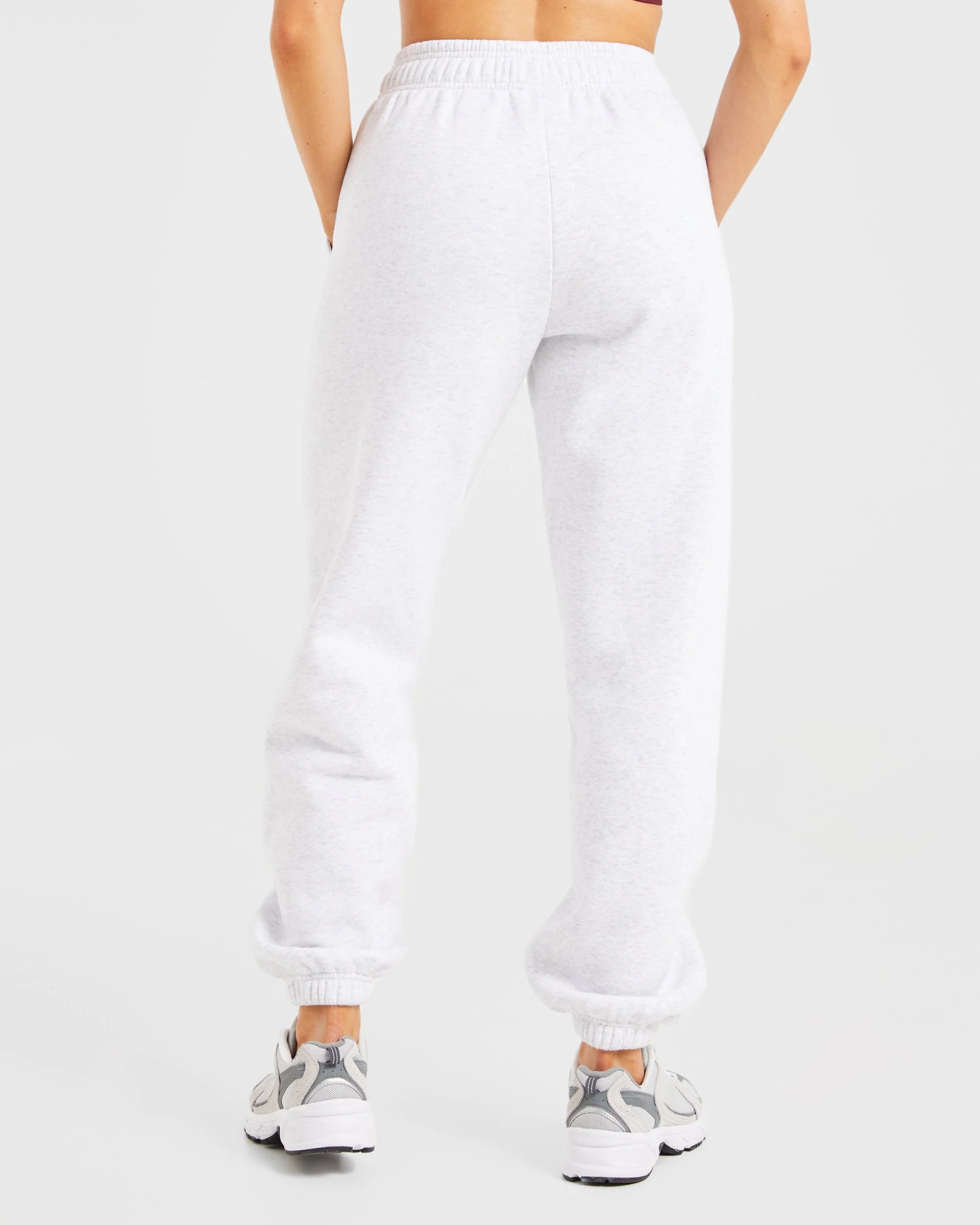 AYBL Sports Club Oversized Joggers - Grijs Marl/Burgundy - Image 2