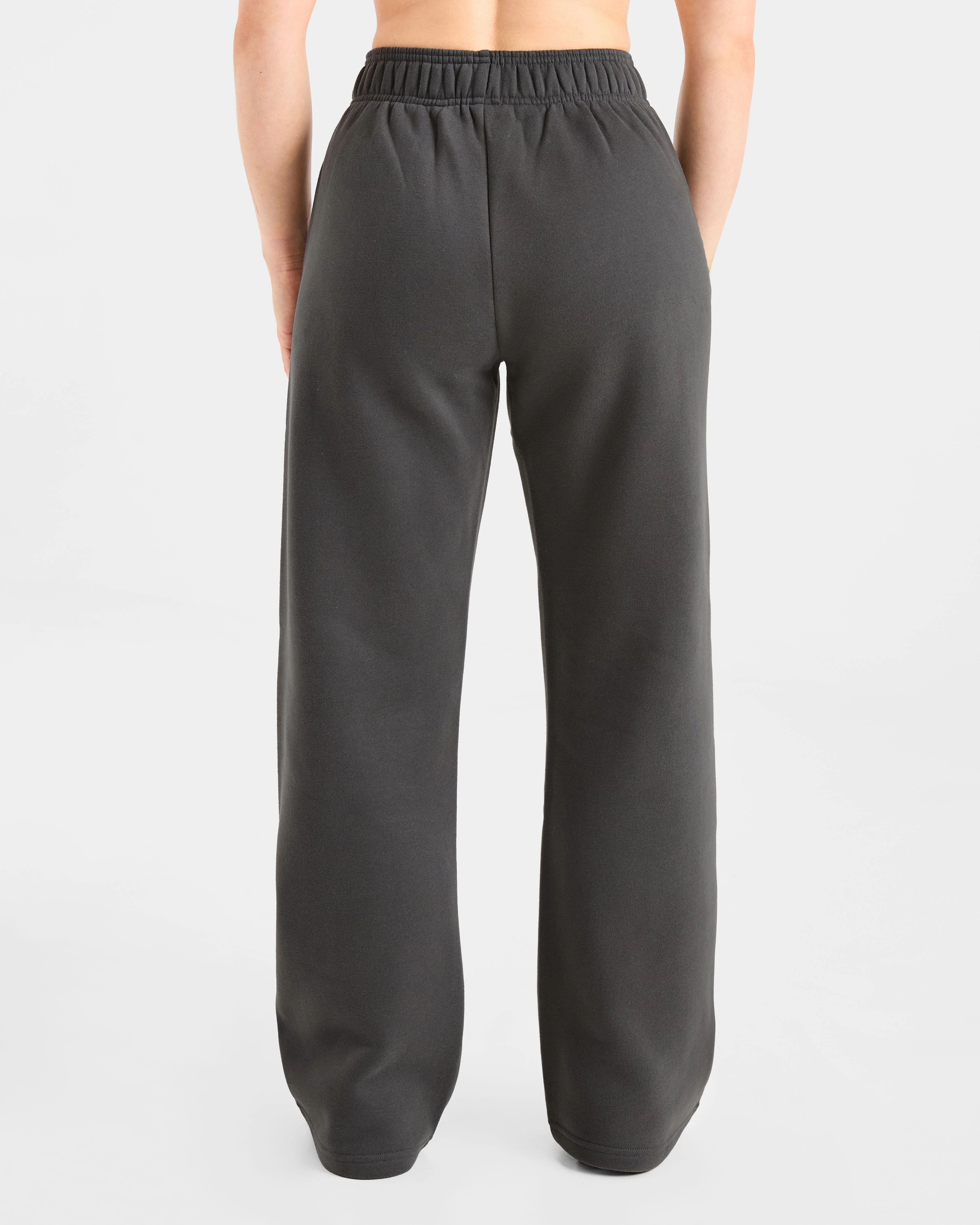 AYBL Sports Club Oversized Straight Leg Joggers - Charcoal/Geel - Image 2