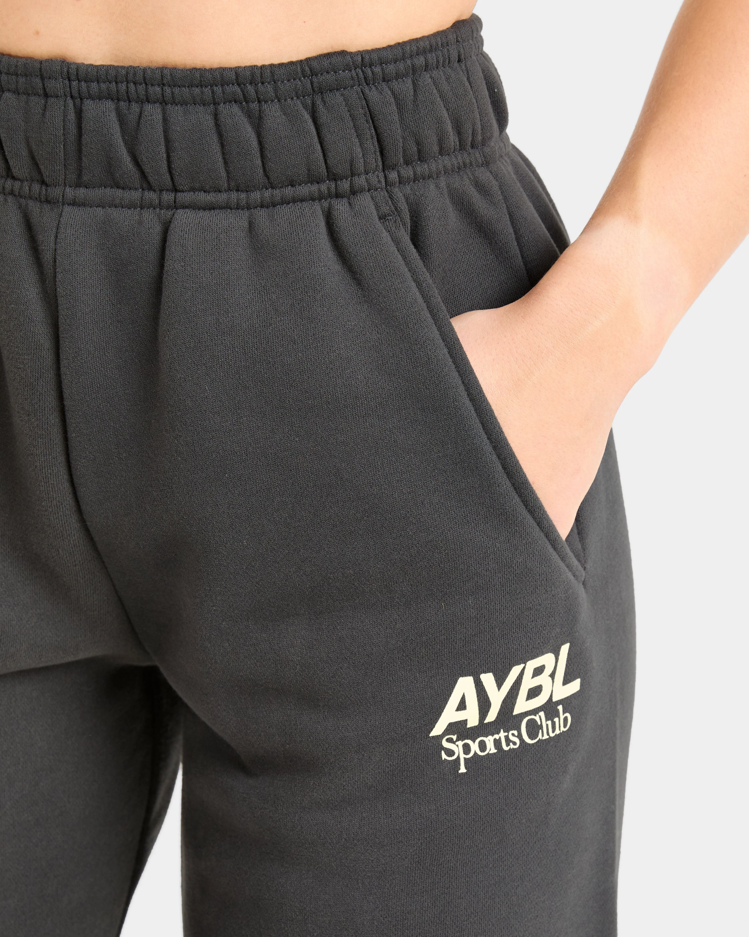 AYBL Sports Club Oversized Straight Leg Joggers - Charcoal/Geel - Image 5