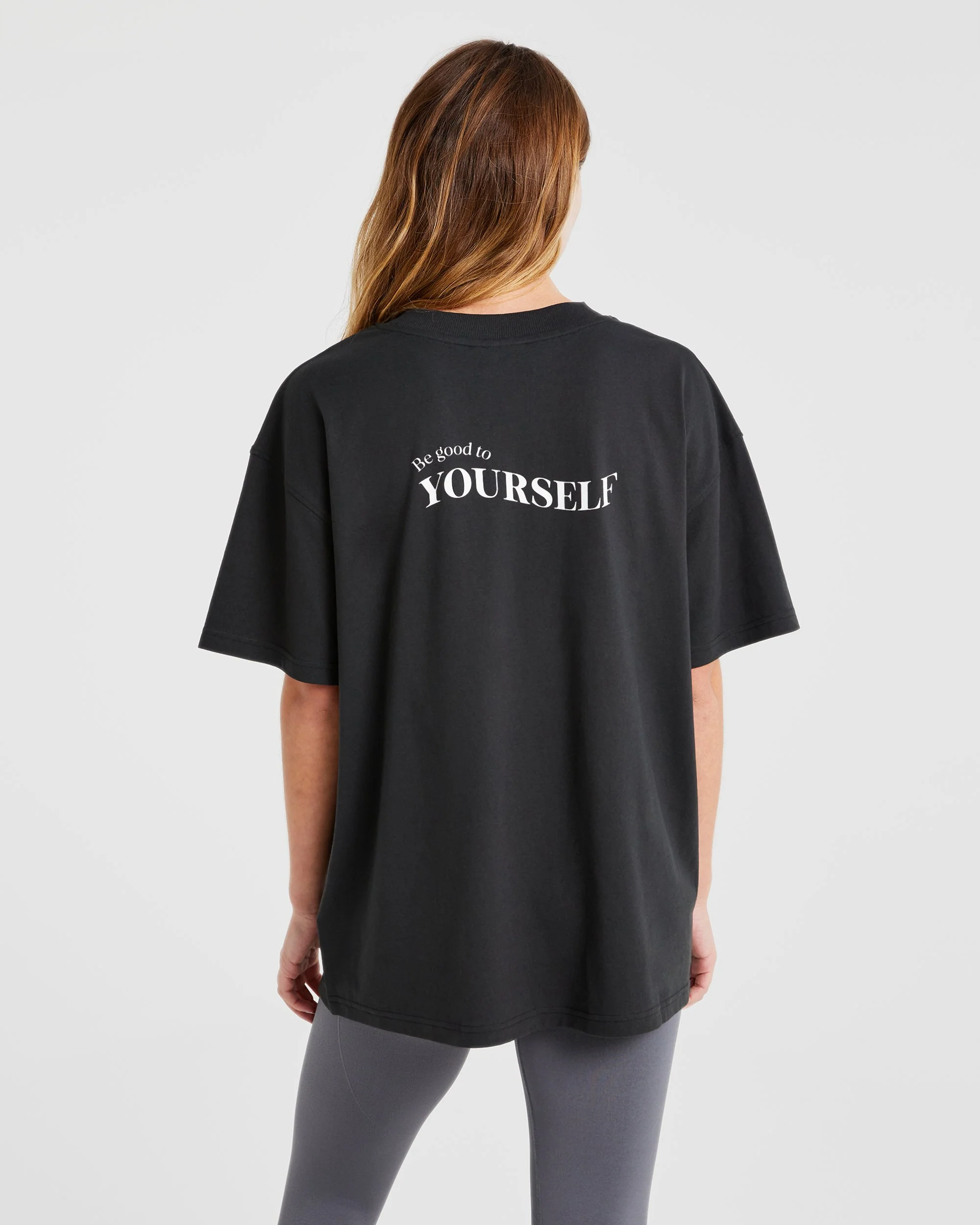 Be Good To Yourself Oversized T Shirt - Zwart