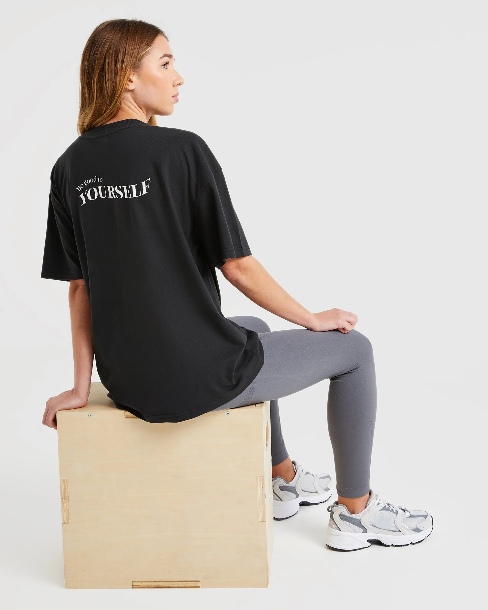 Be Good To Yourself Oversized T Shirt - Zwart - Image 7