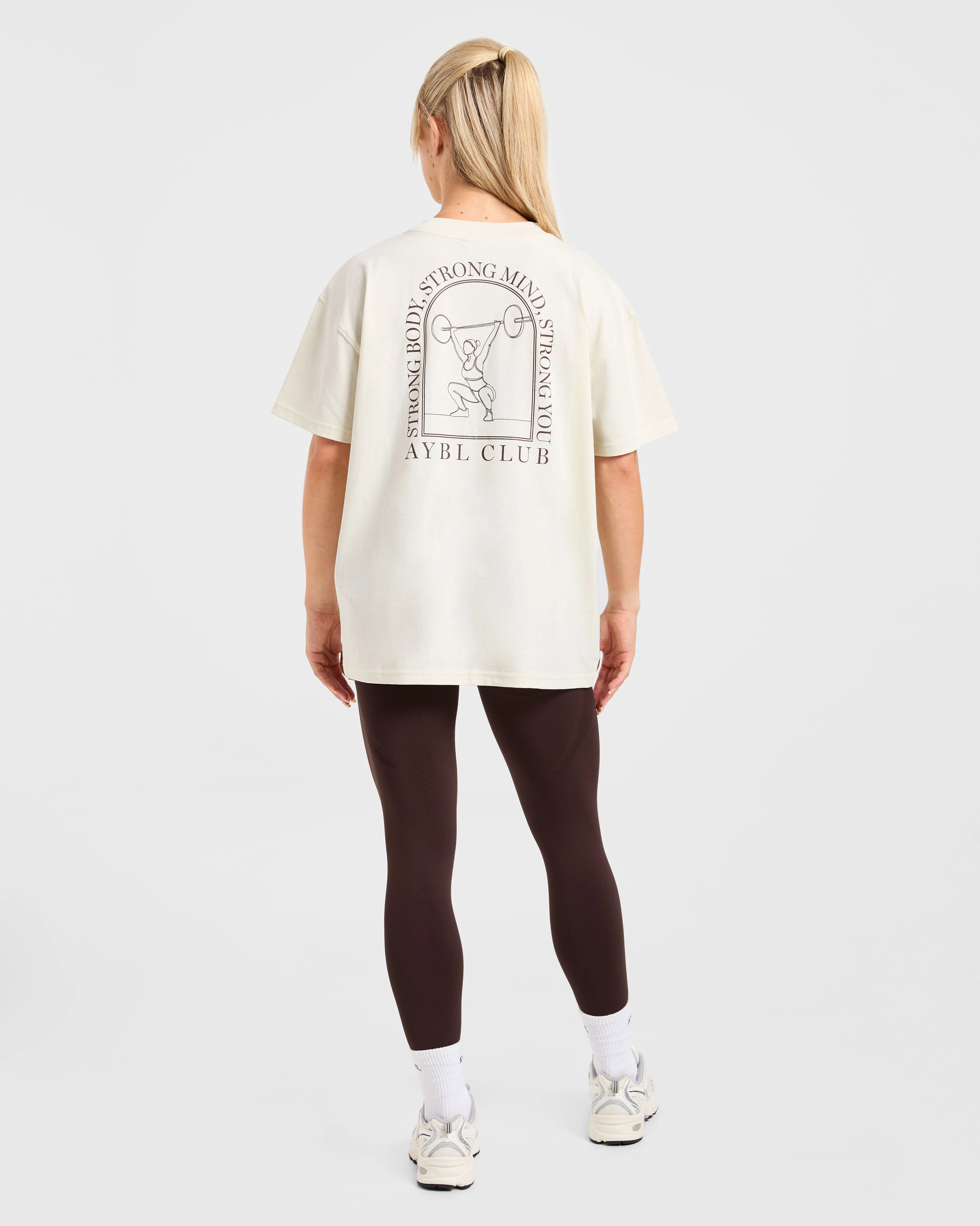 Body, Mind, You Oversized T Shirt - Beige/Bruin - Image 4