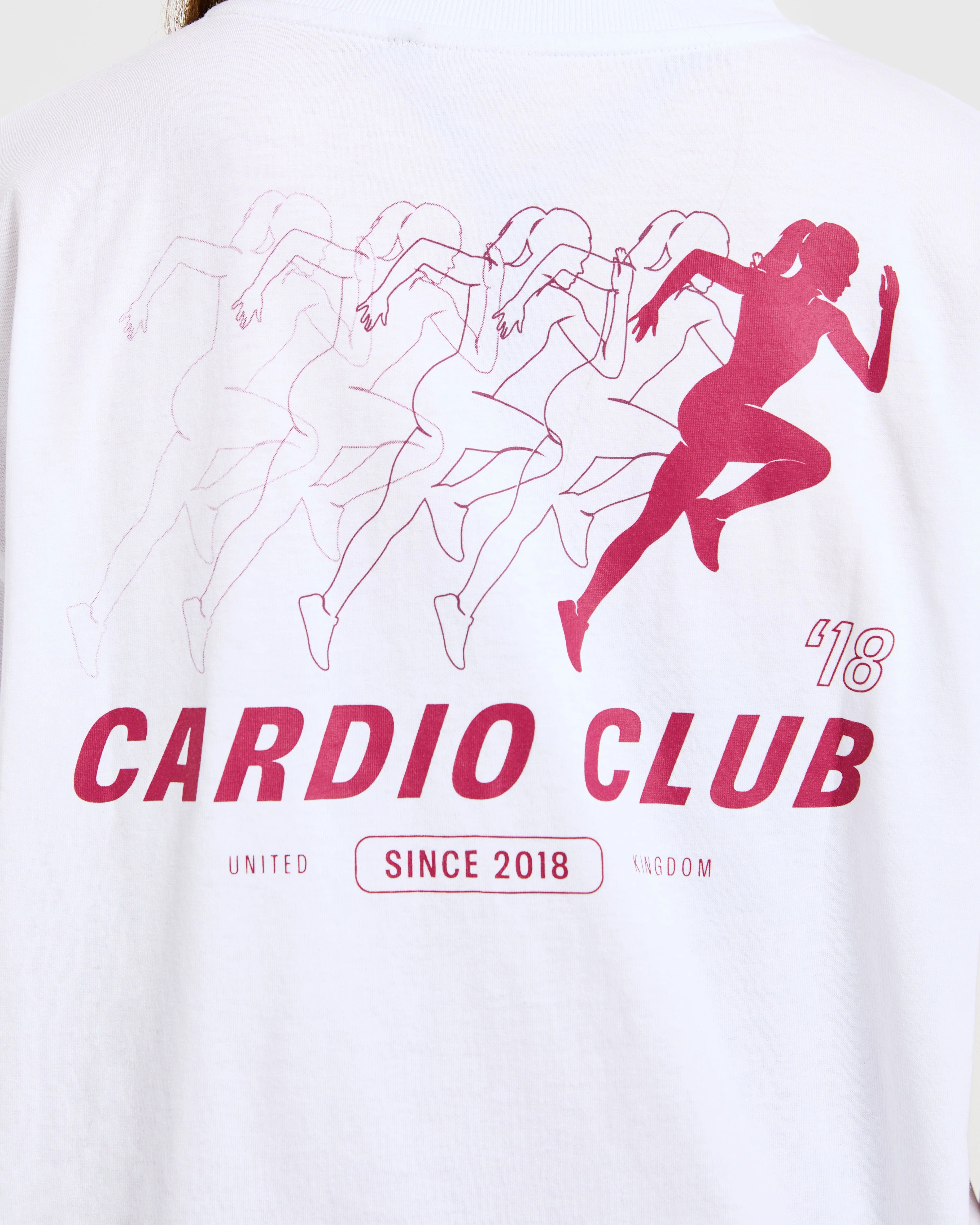 Cardio Club Oversized T Shirt - Wit/Burgundy - Image 6