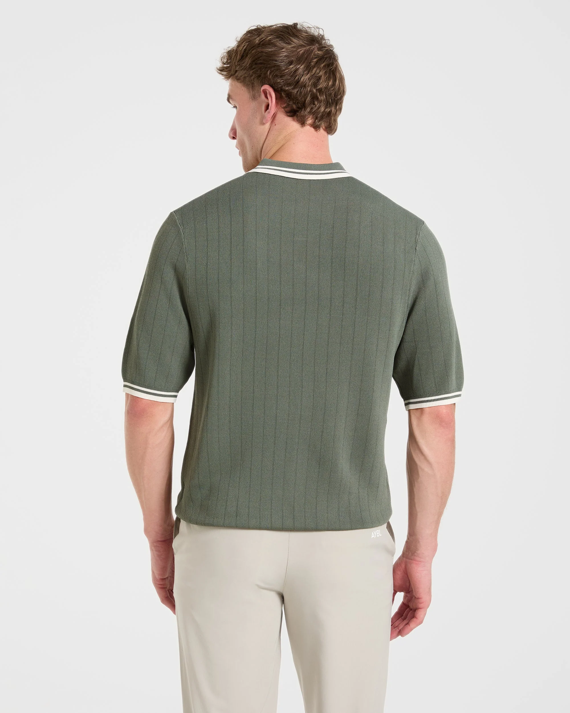 Classic Knitted Polo - Hillside Groen - Image 2