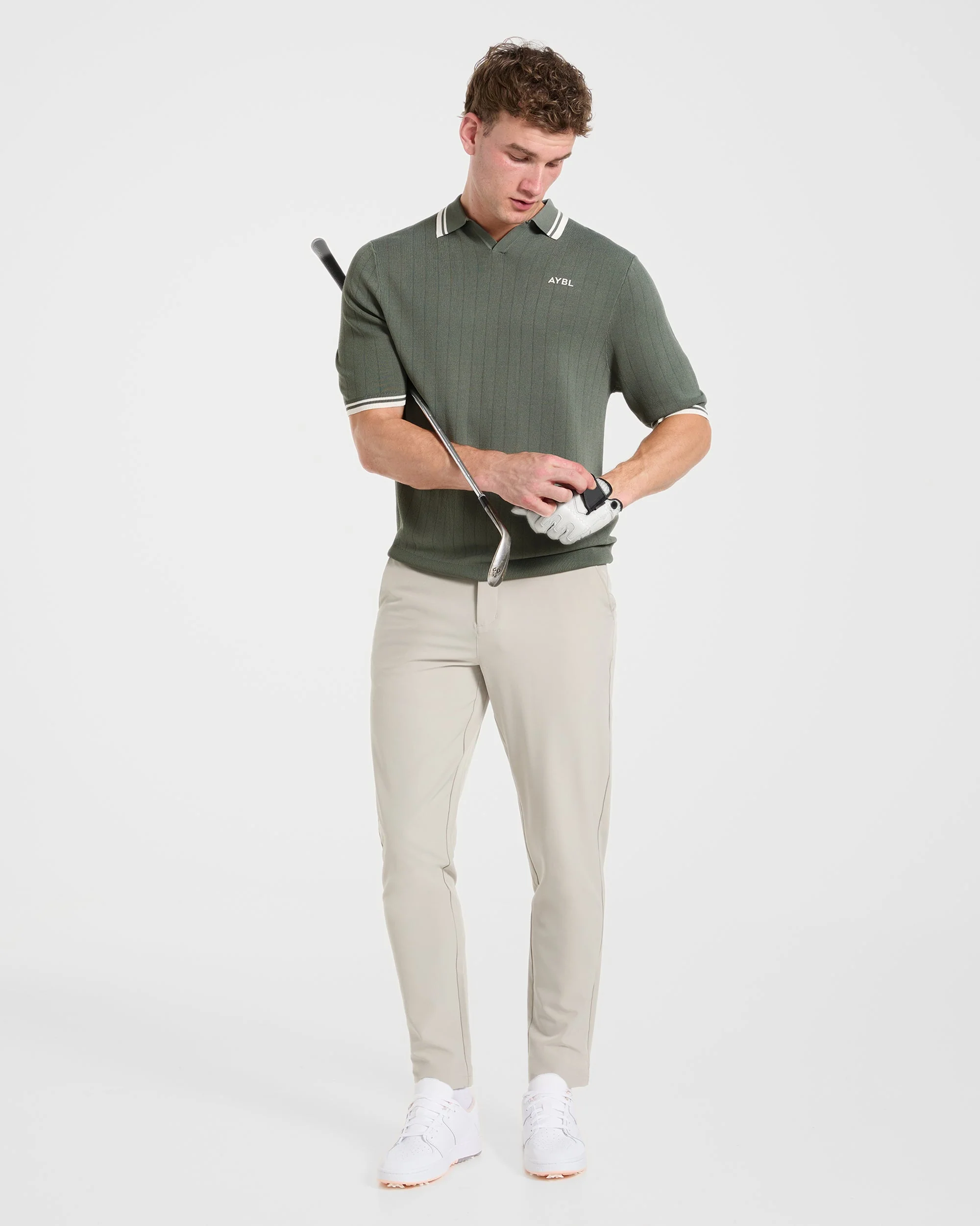 Classic Knitted Polo - Hillside Groen - Image 7