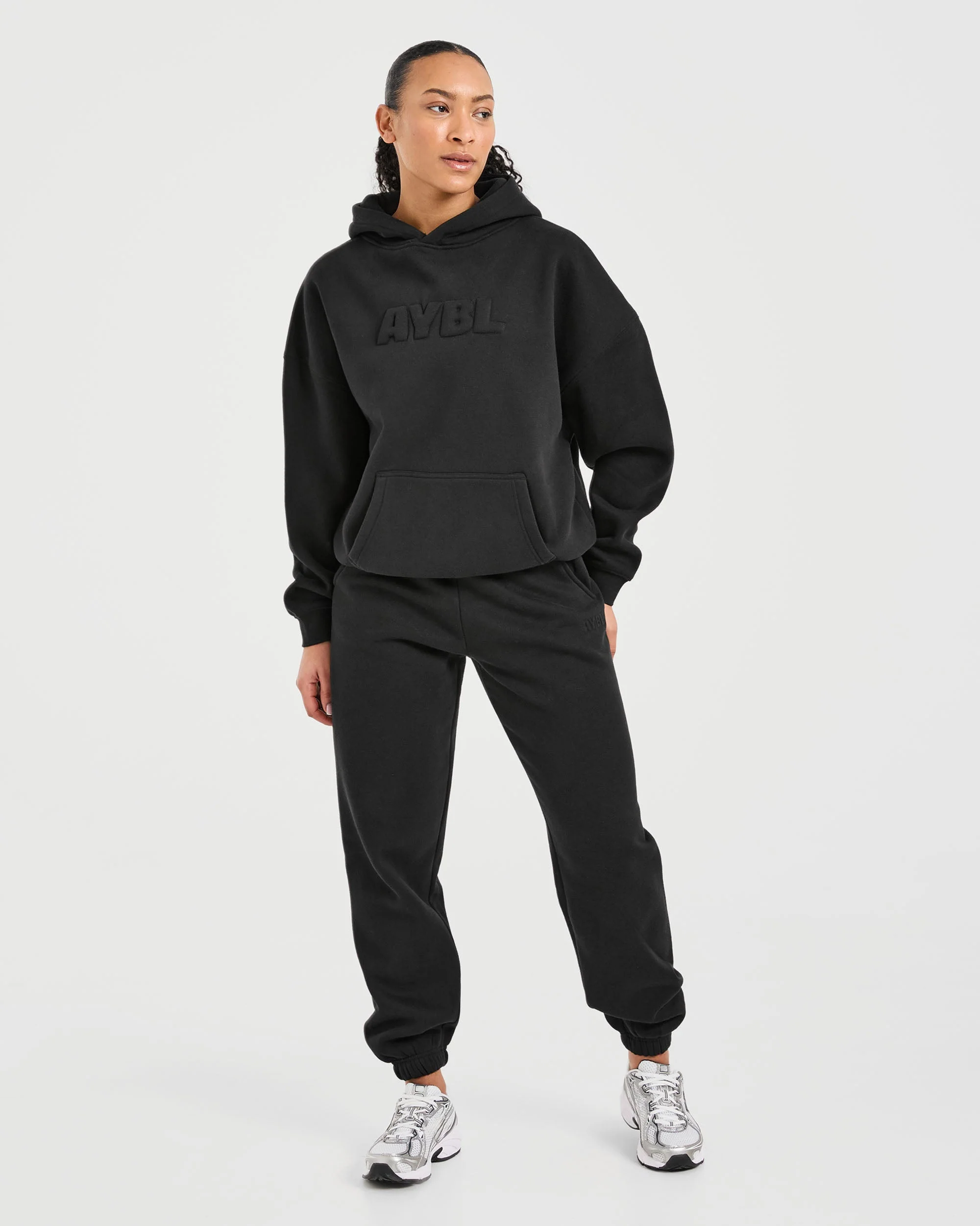 Classic Plush Oversized Joggers - Zwart - Image 3