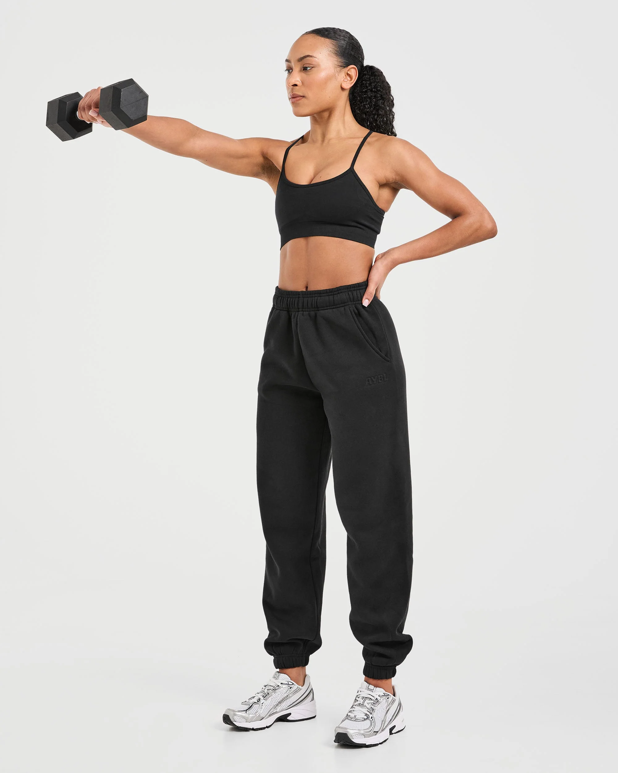 Classic Plush Oversized Joggers - Zwart - Image 7