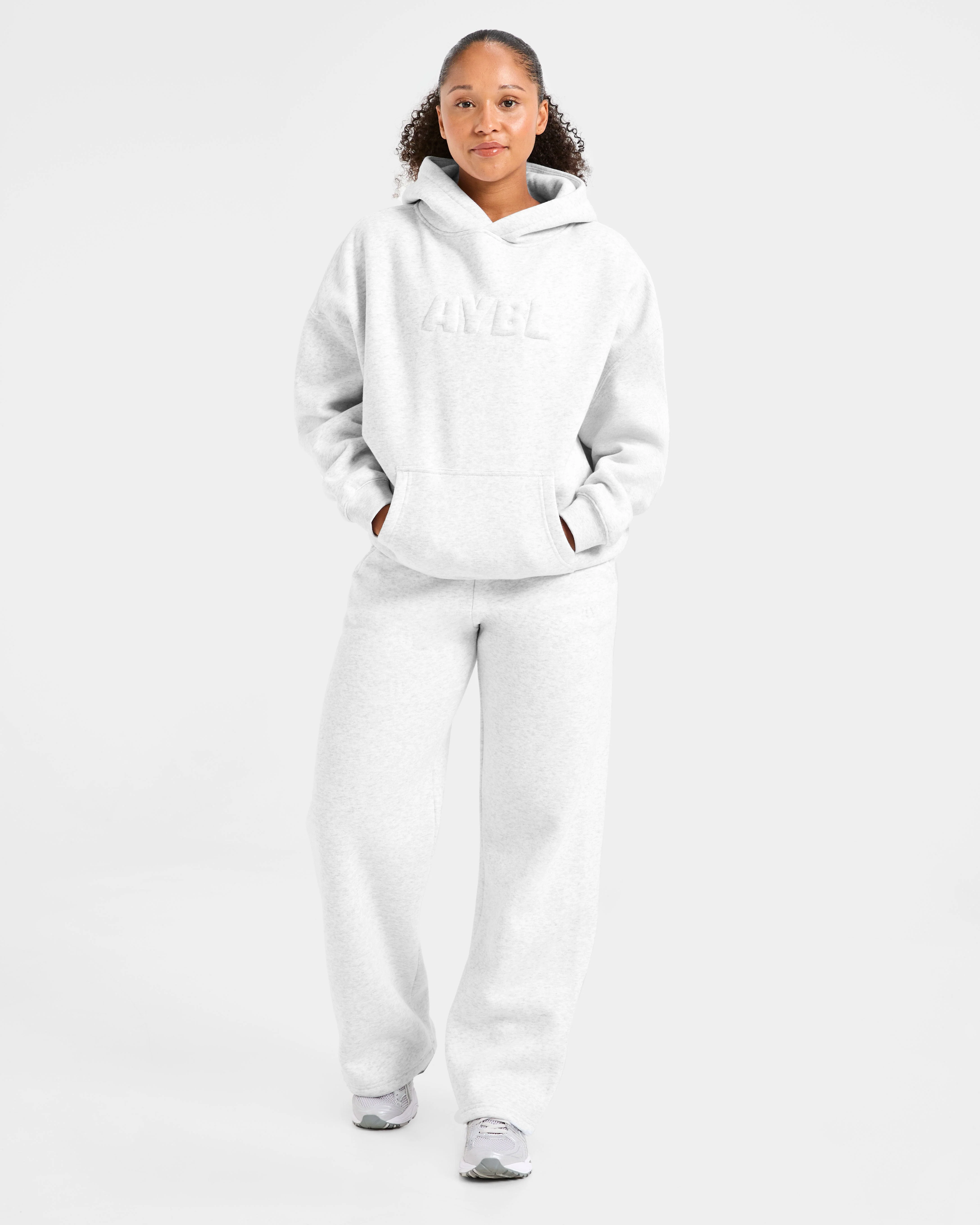 Classic Plush Oversized Straight Leg Joggers - Heather Grijs - Image 7