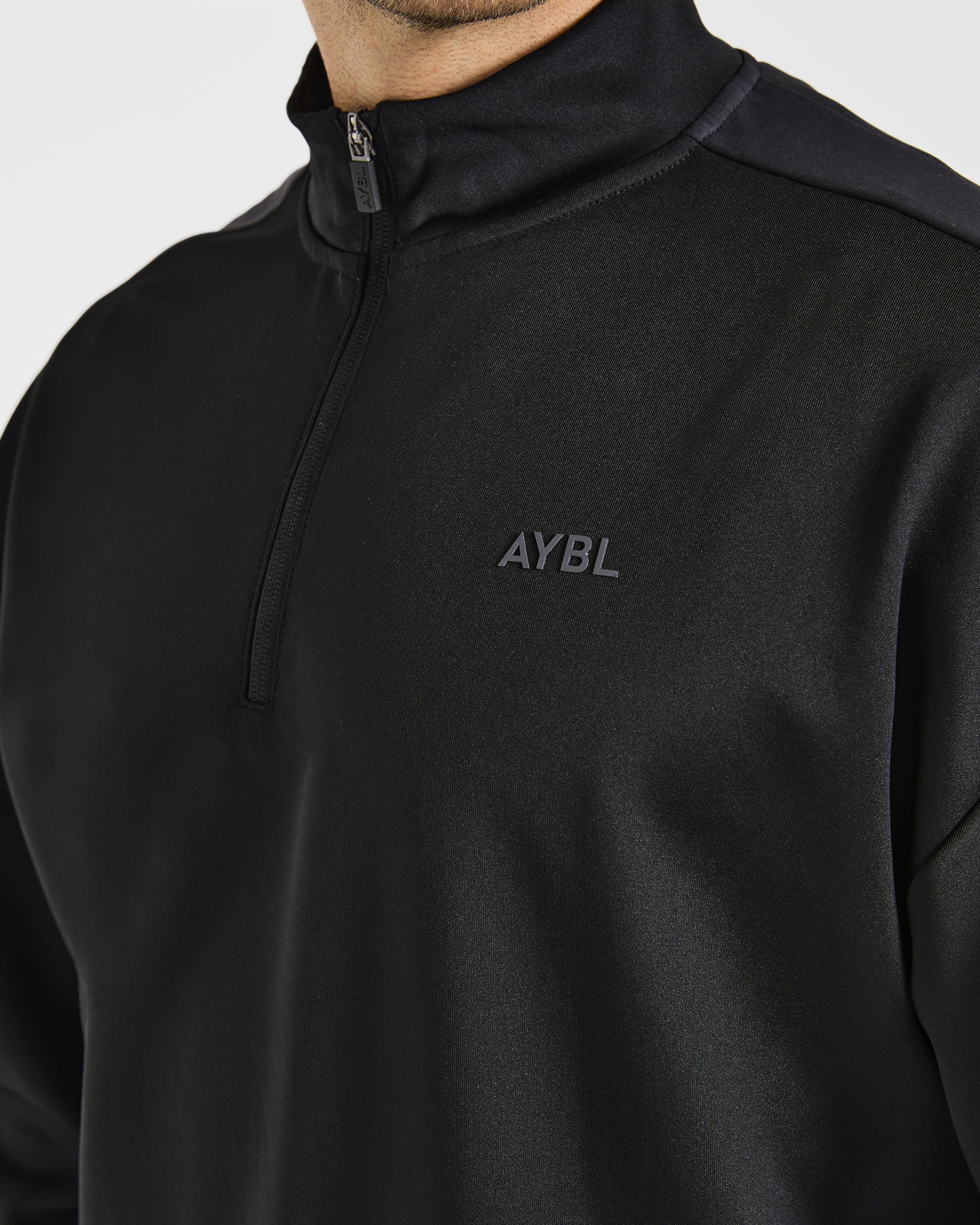 Classic Track 1/4 Zip Pullover - Zwart/Charcoal - Image 5