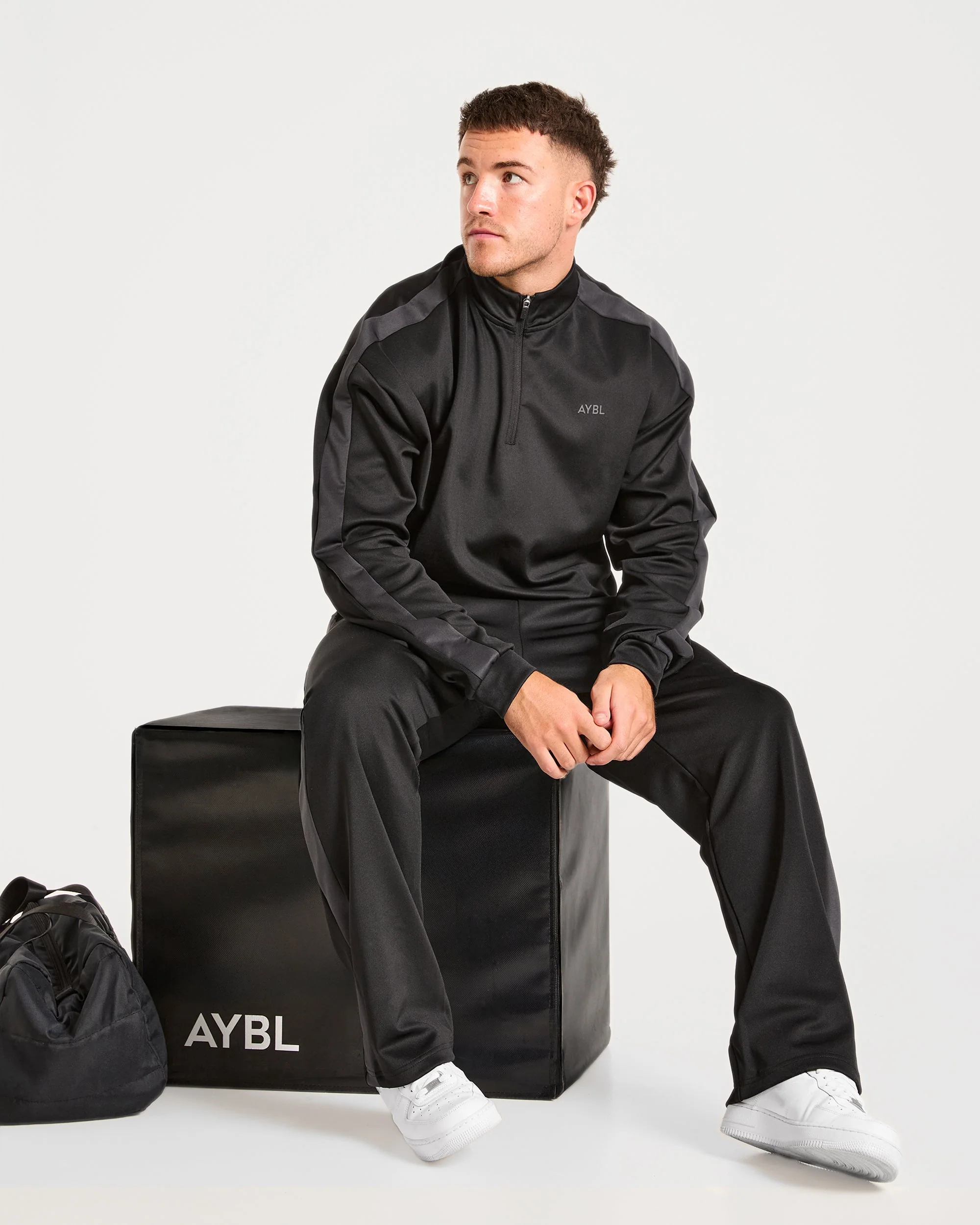 Classic Track 1/4 Zip Pullover - Zwart/Charcoal - Image 8