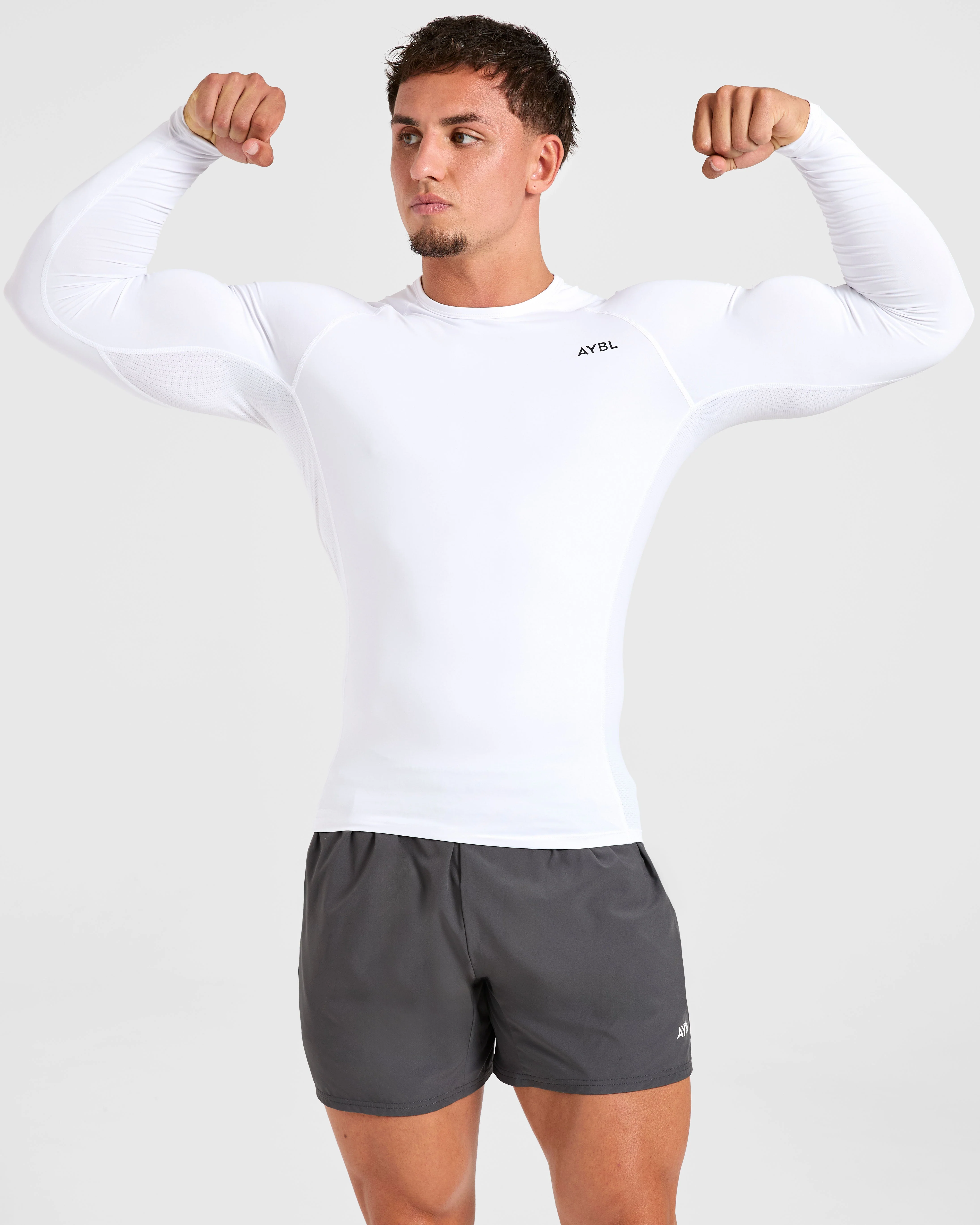 Compression Long Sleeve T Shirt - Wit - Image 7