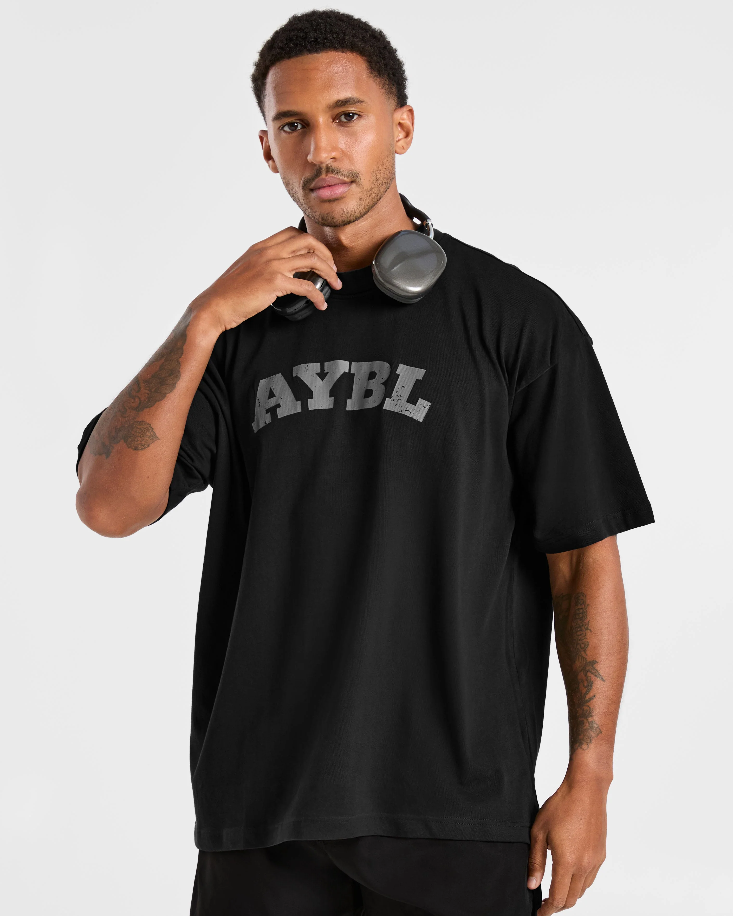Elite Oversized T Shirt- Zwart/Charcoal - Image 7