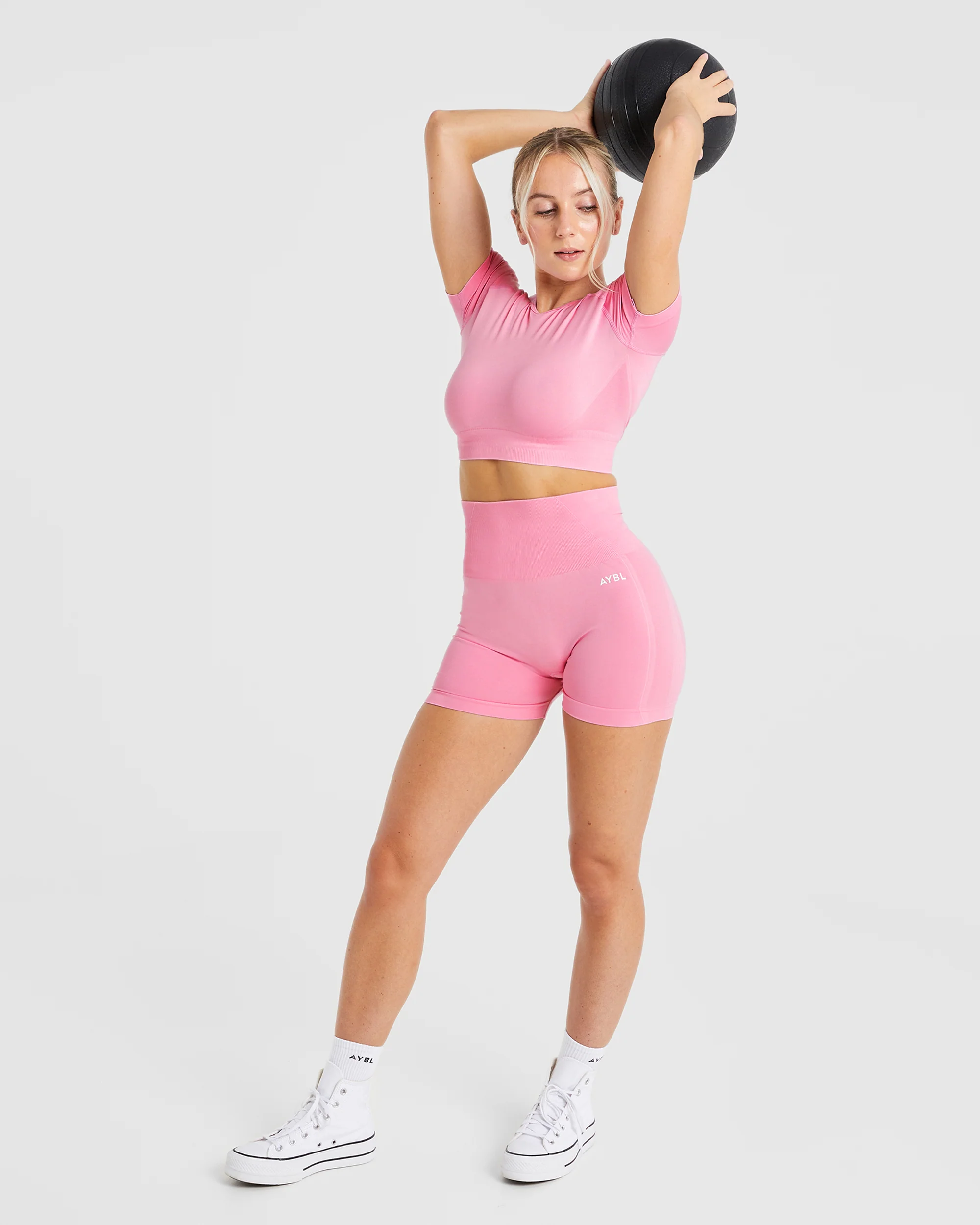 Empower Seamless Crop Top - Baby Roze - Image 8