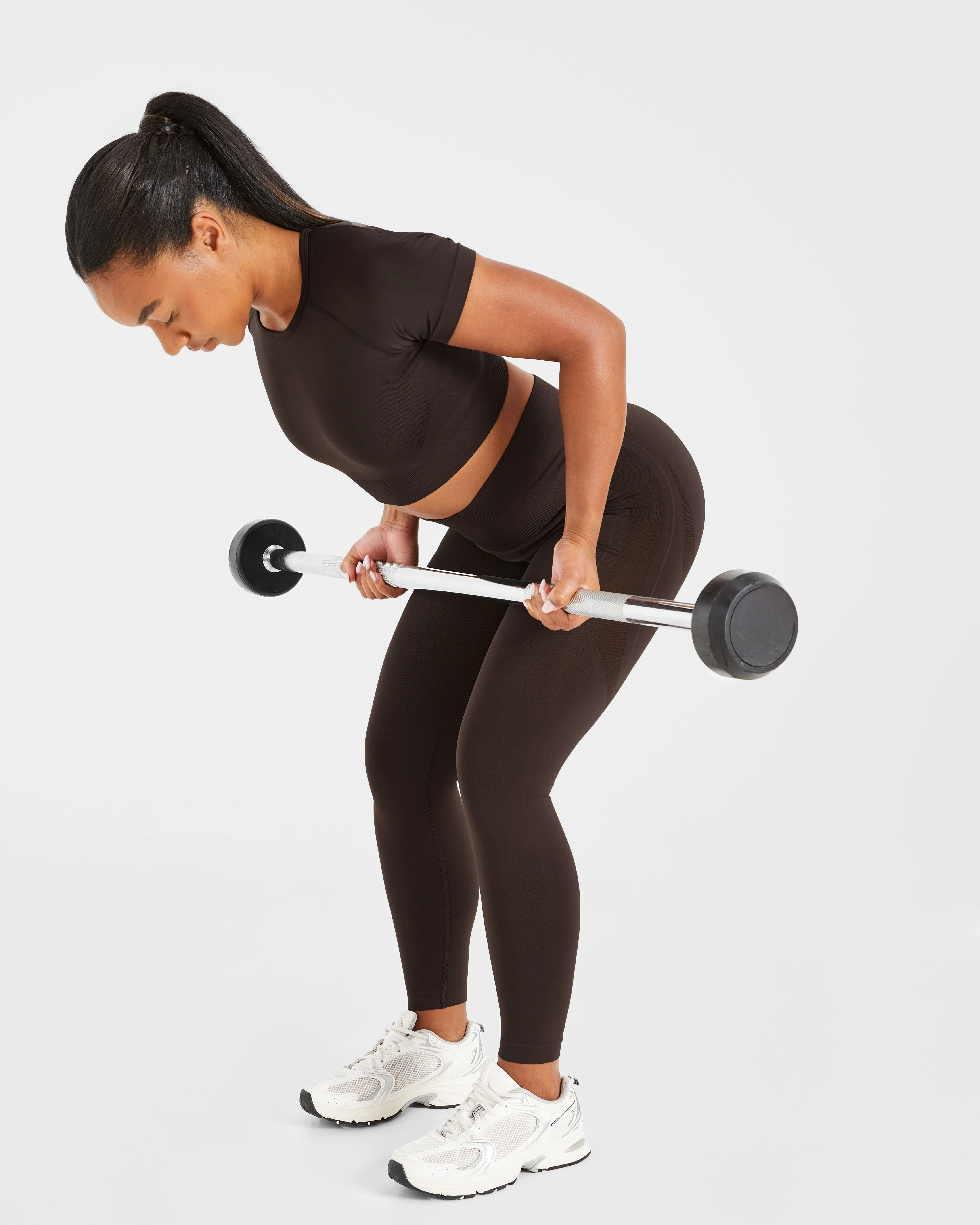 Empower Seamless Crop Top - Cocoa Bruin - Image 7