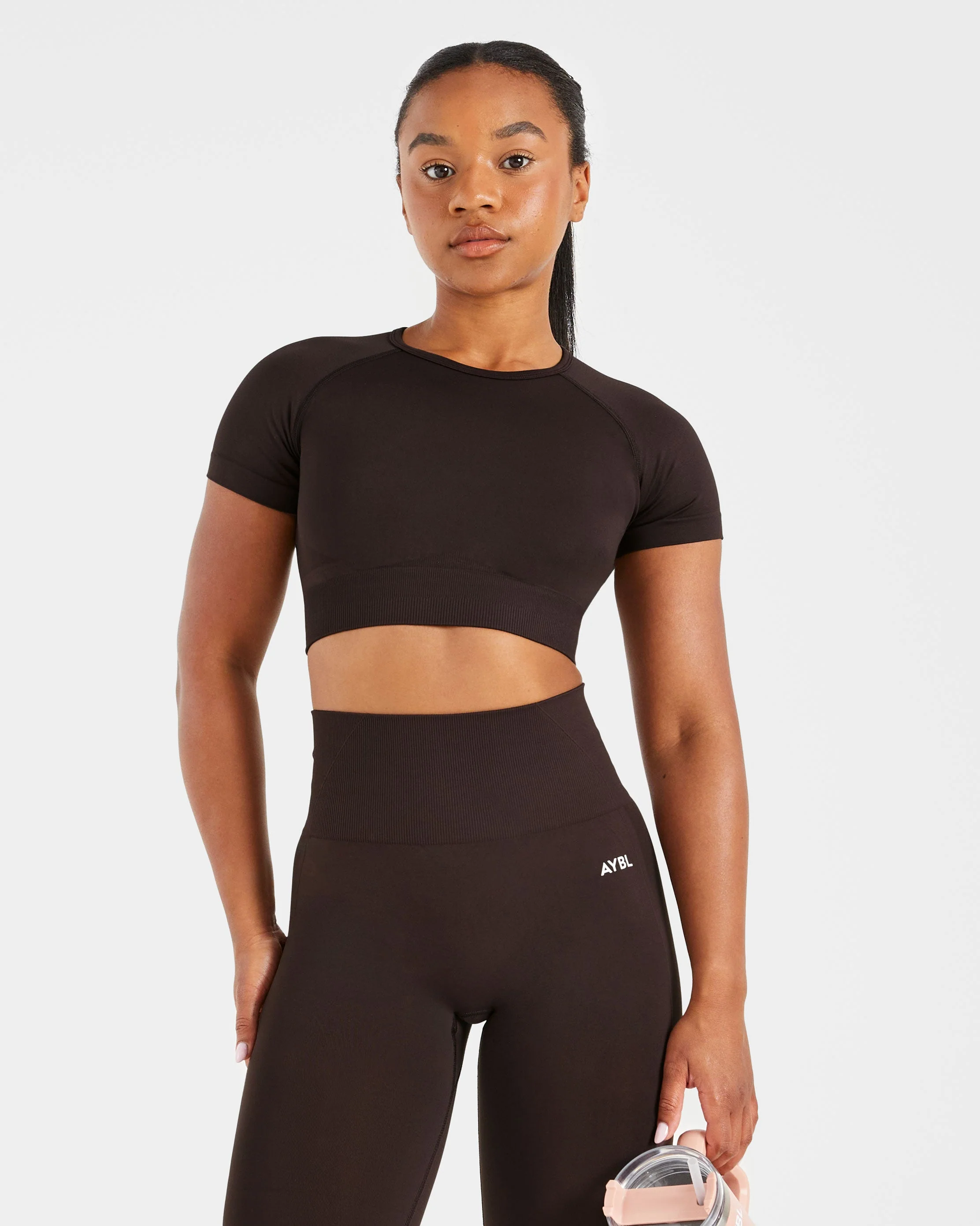 Empower Seamless Crop Top - Cocoa Bruin - Image 8