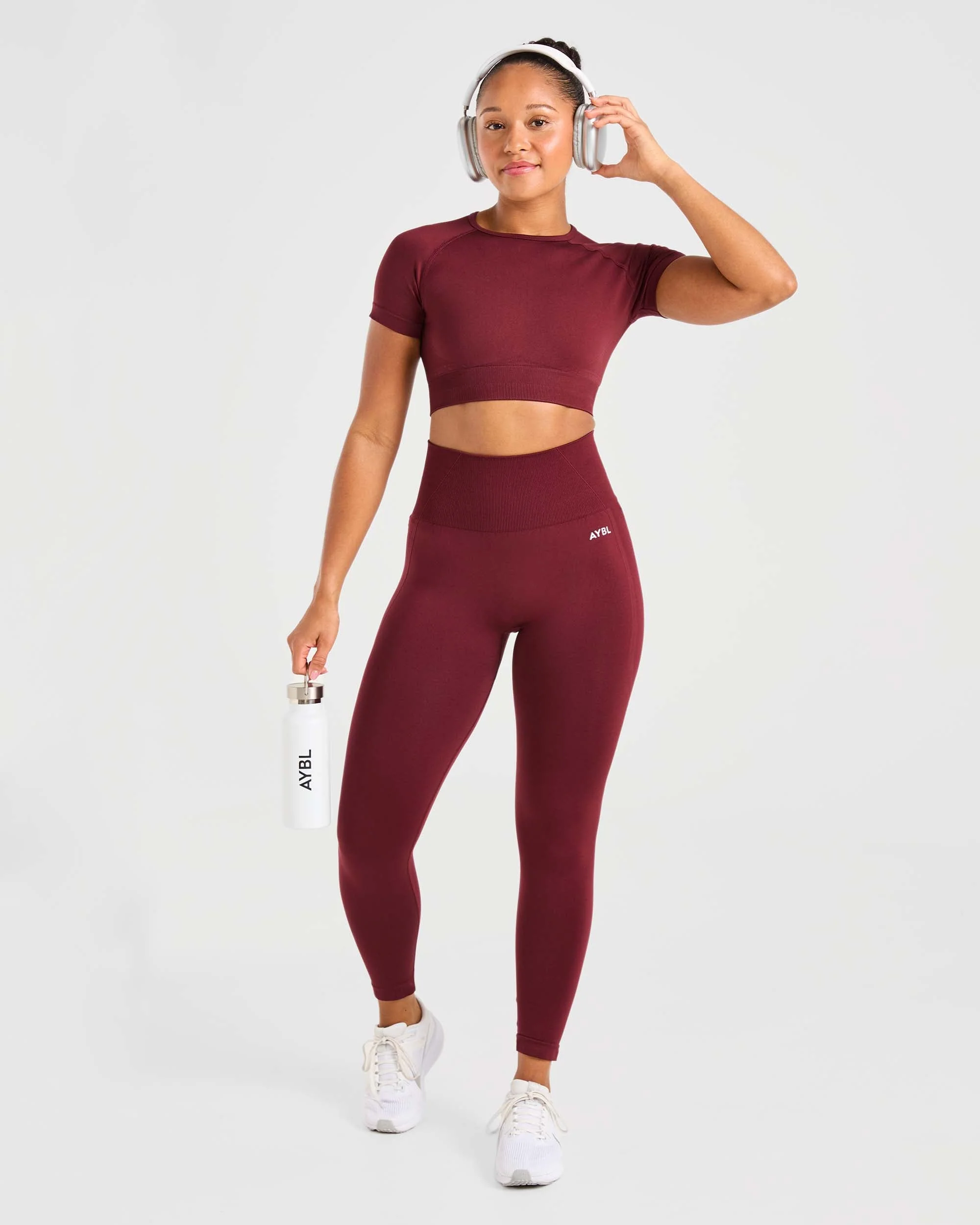 Empower Seamless Crop Top - Rood Wine - Image 8