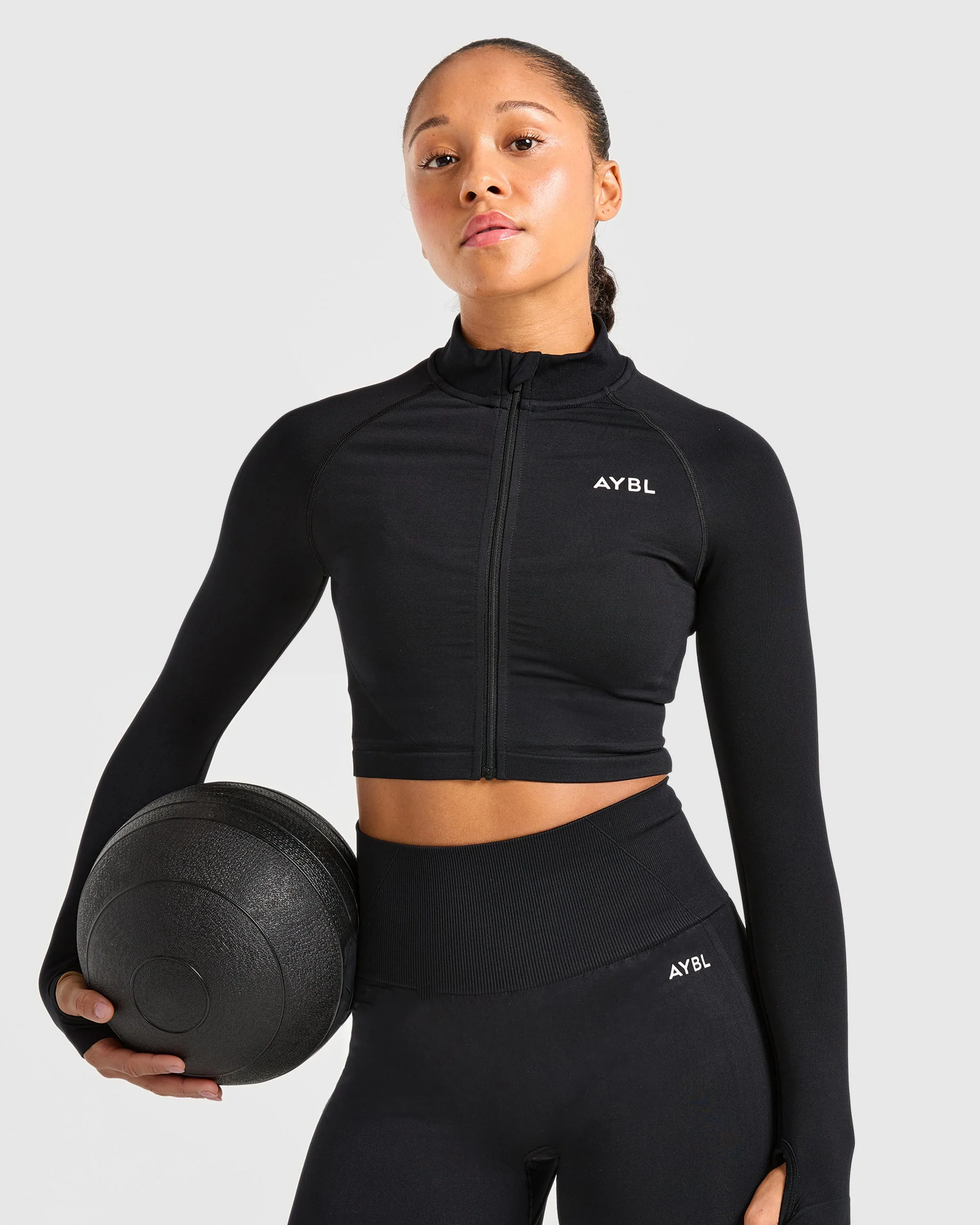 Empower Seamless Crop Zip Jacket - Zwart - Image 7