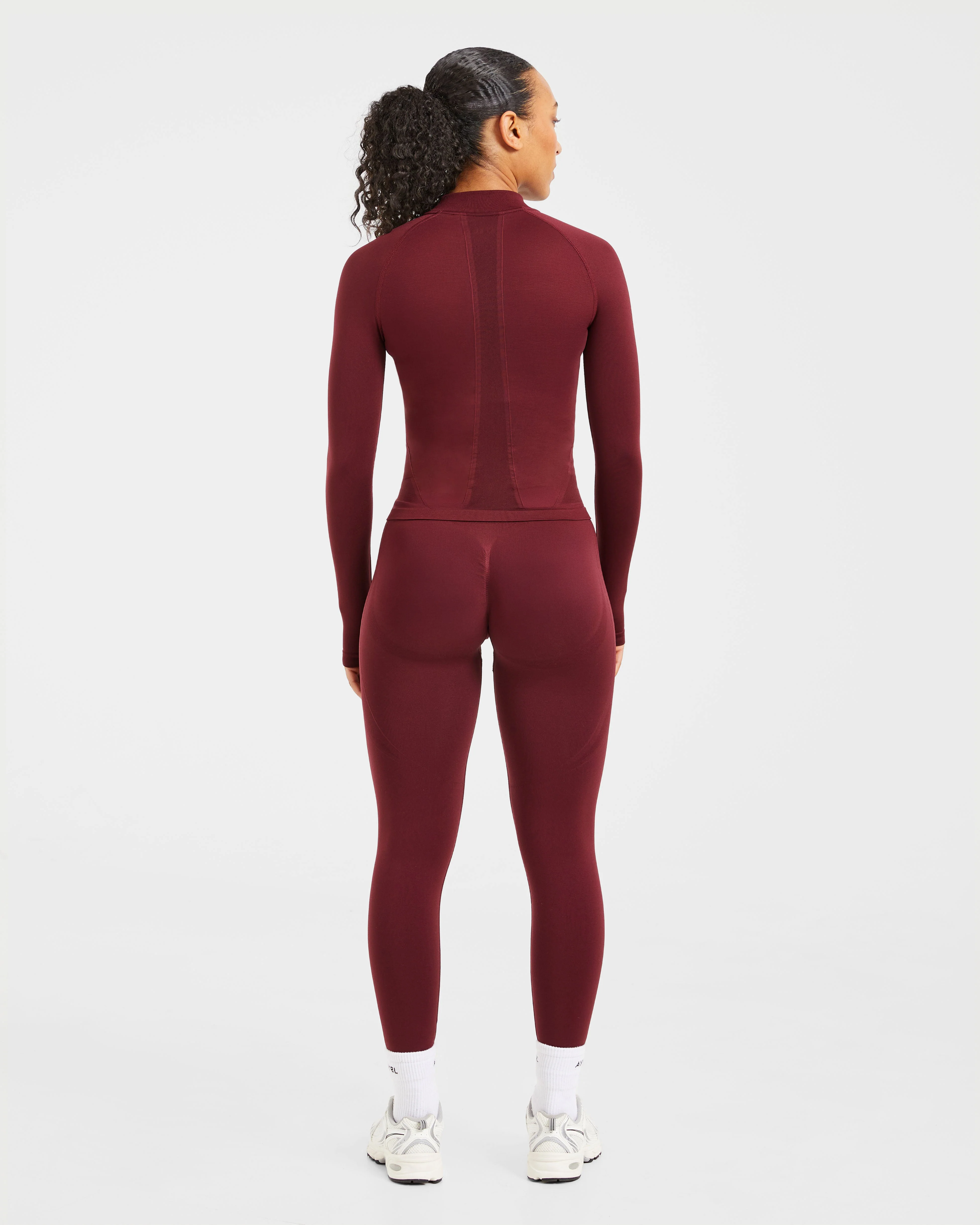 Empower Seamless Full Zip Jacket - Rood Wine - Image 4