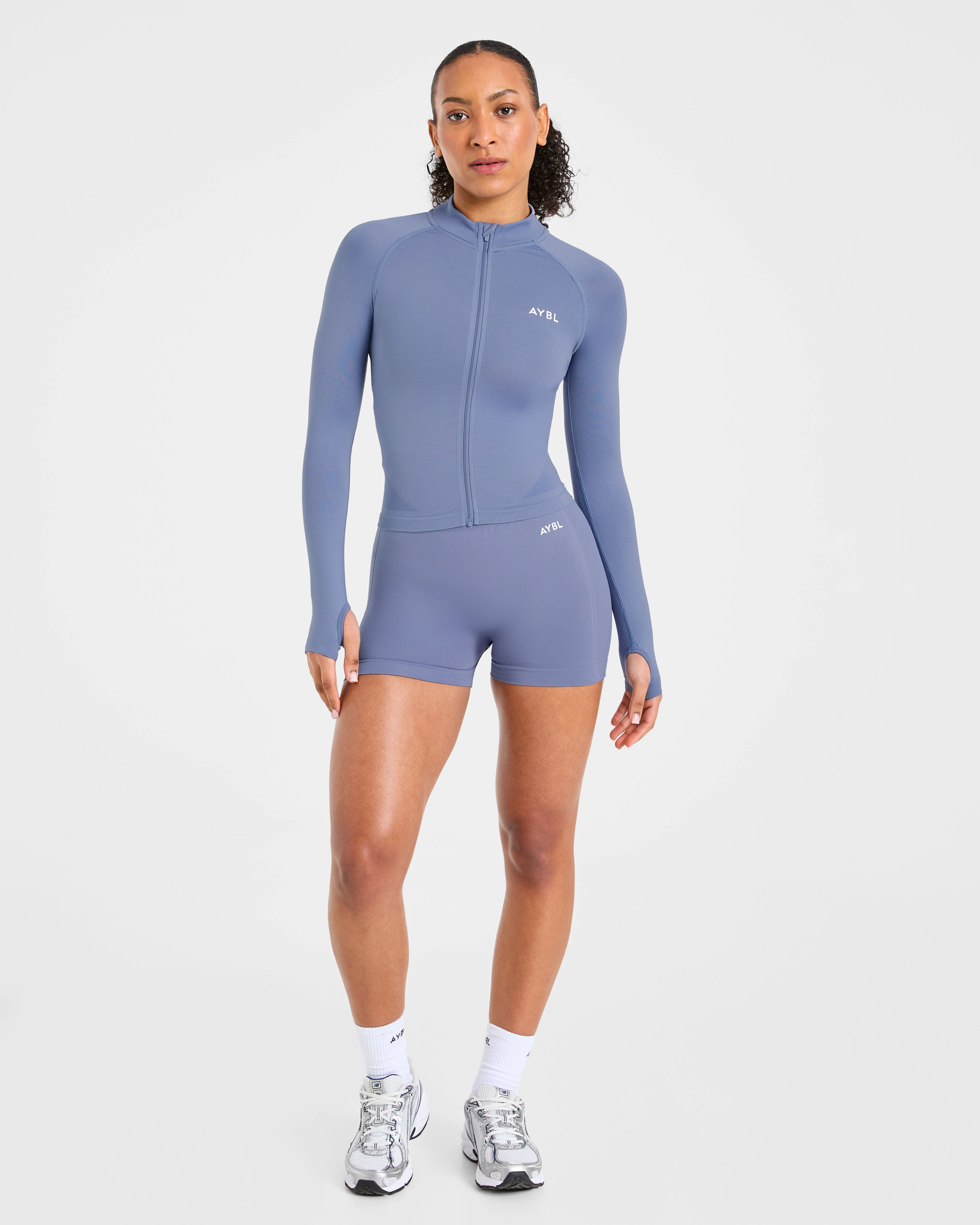 Empower Seamless Full Zip Jacket - Slate Blauw - Image 3
