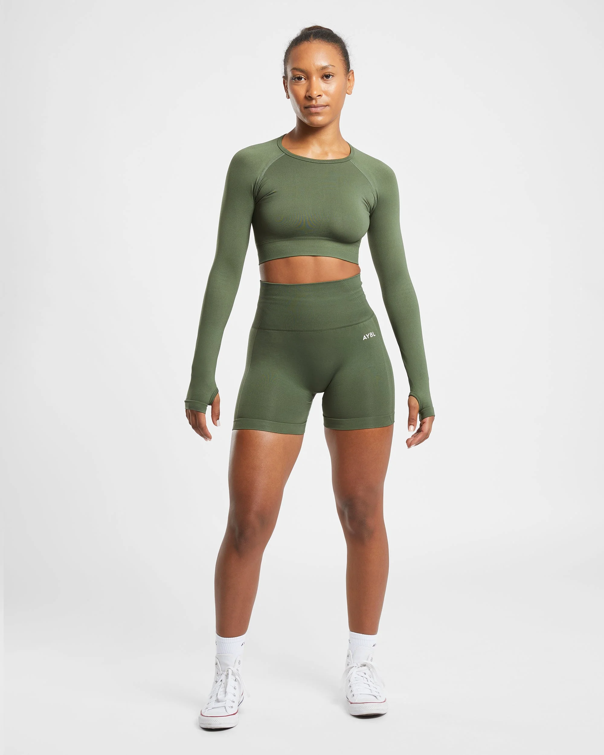 Empower Seamless Shorts - Khaki Groen - Image 3