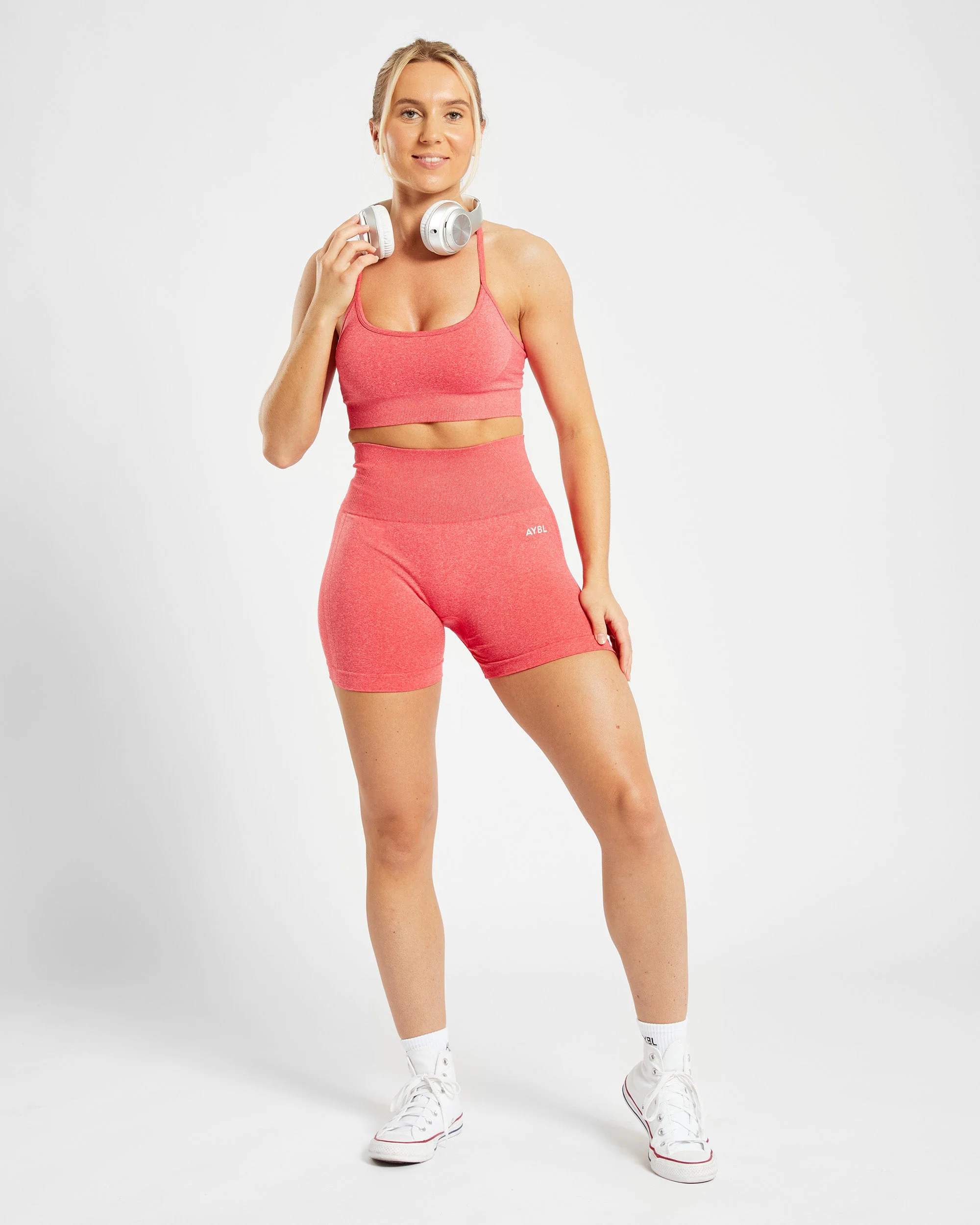 Empower Seamless Sports Bra - Coral Rood Marl - Image 8