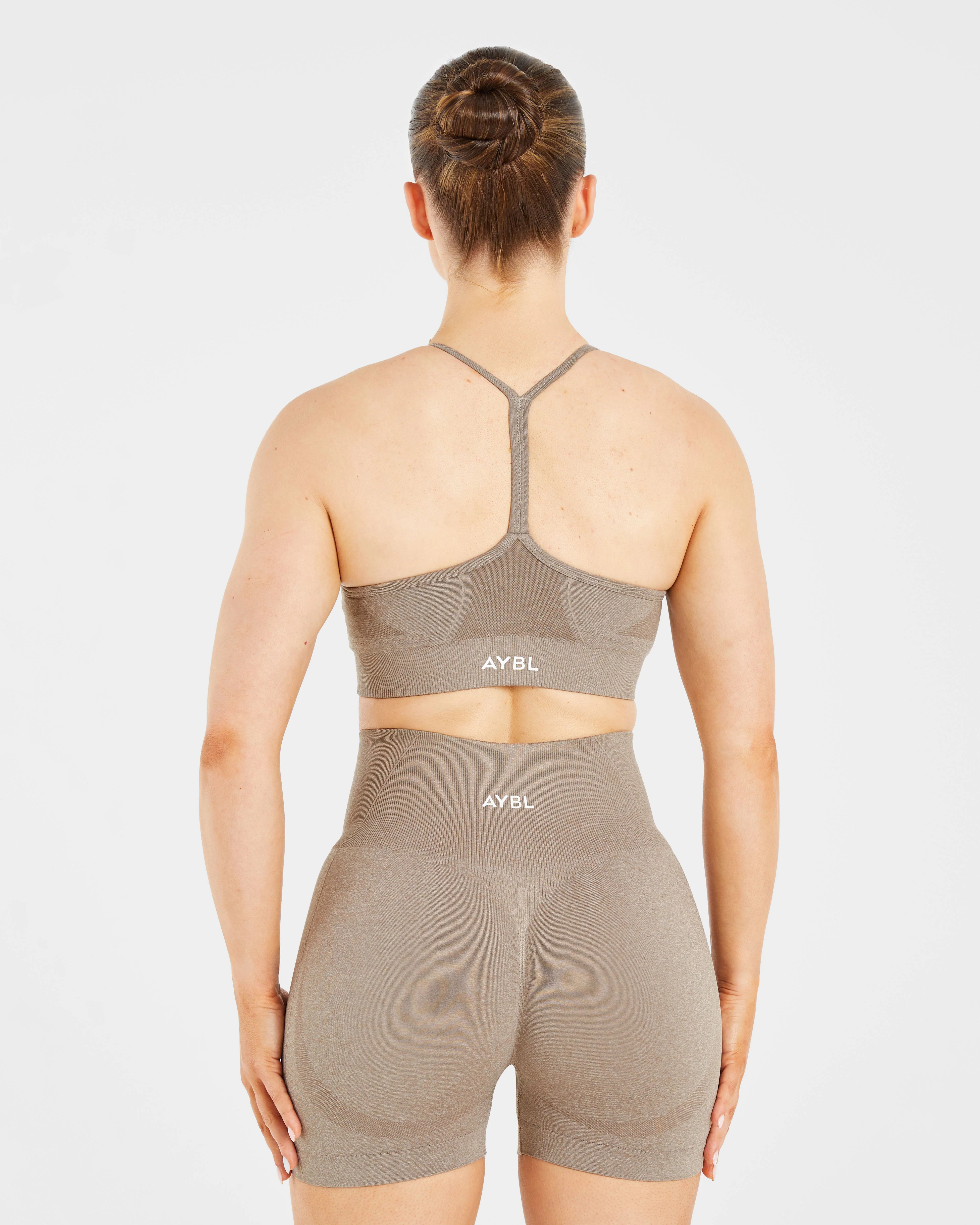 Empower Seamless Sports Bra - Taupe Marl - Image 2