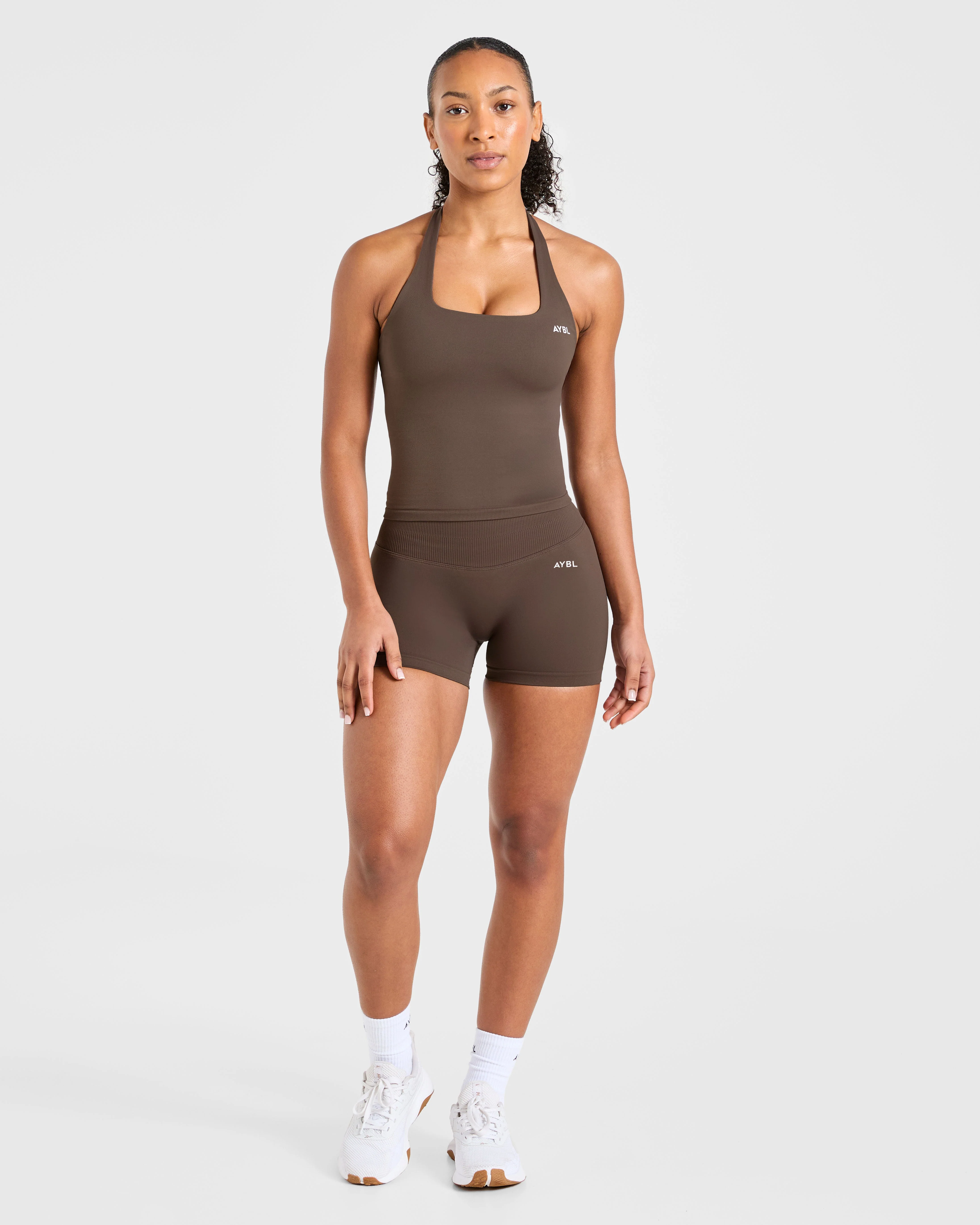 Enhance Seamless Halterneck Top - Bruin - Image 3