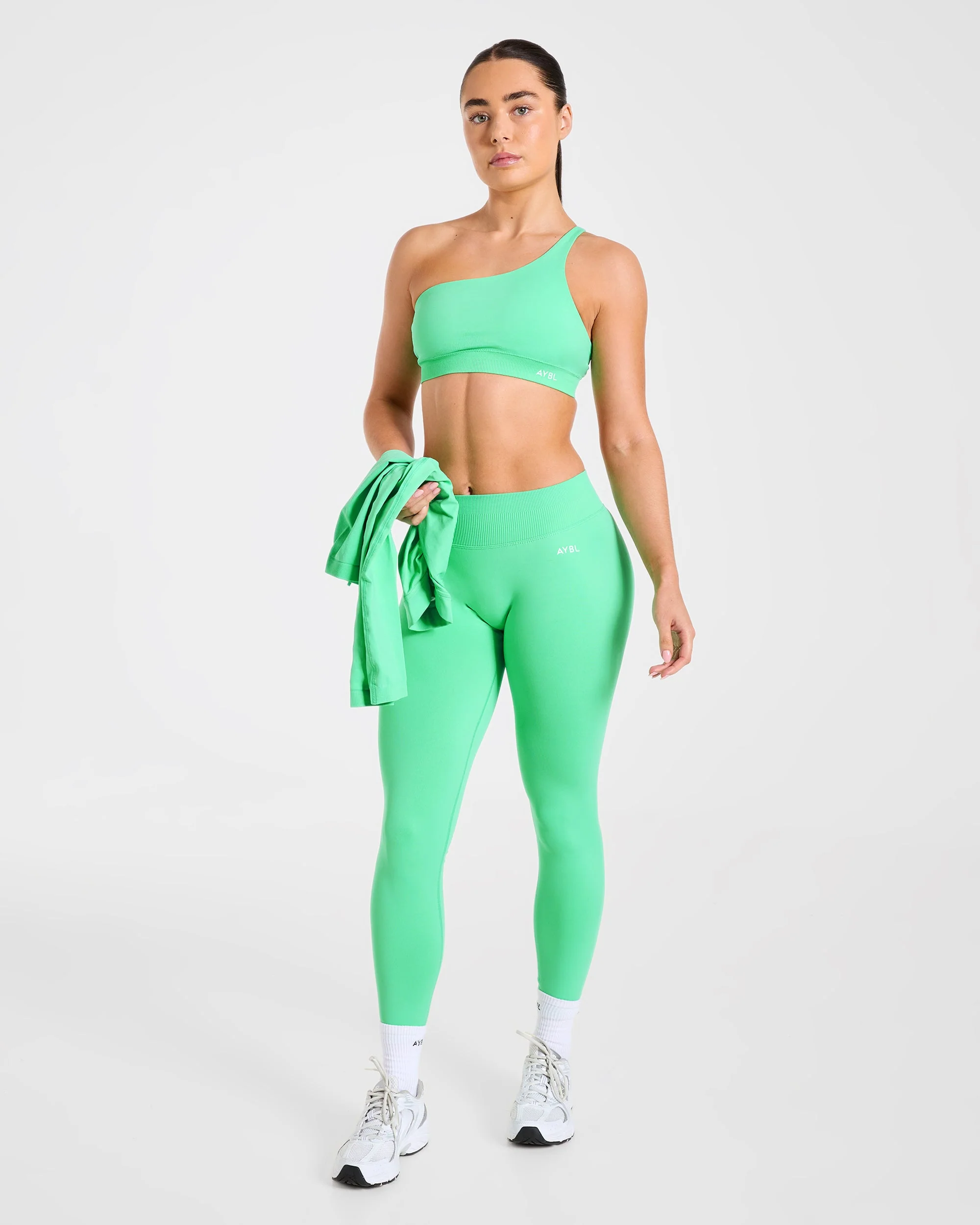 Enhance Seamless One Shoulder Sports Bra - Mint Groen - Image 8
