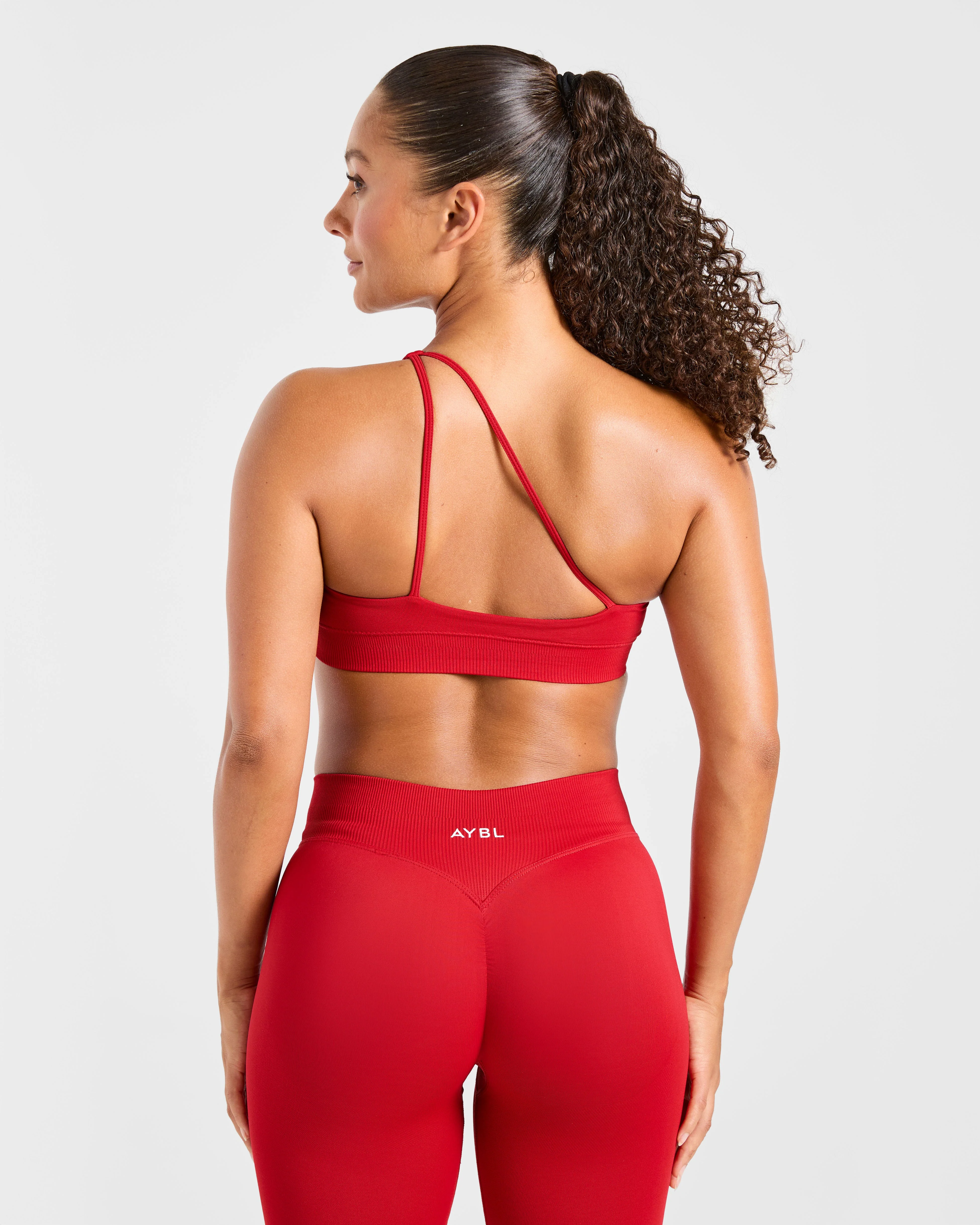 Enhance Seamless One Shoulder Sports Bra - Rood - Image 2