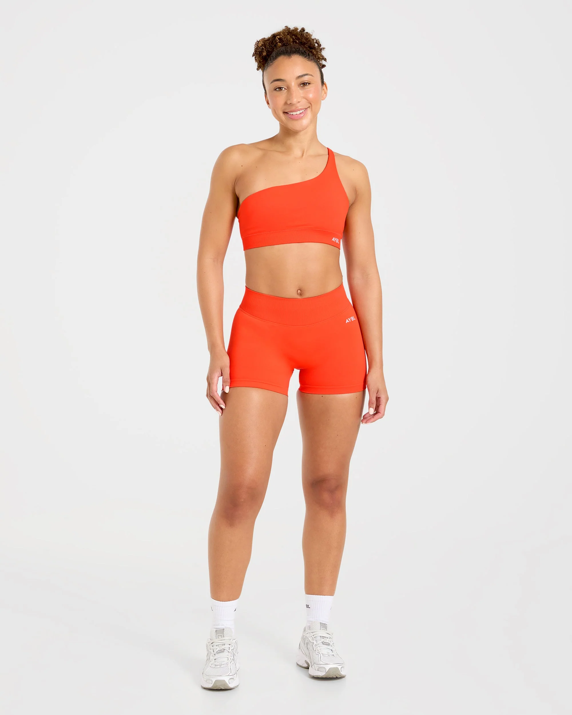 Enhance Seamless One Shoulder Sports Bra - Summer Oranje - Image 4