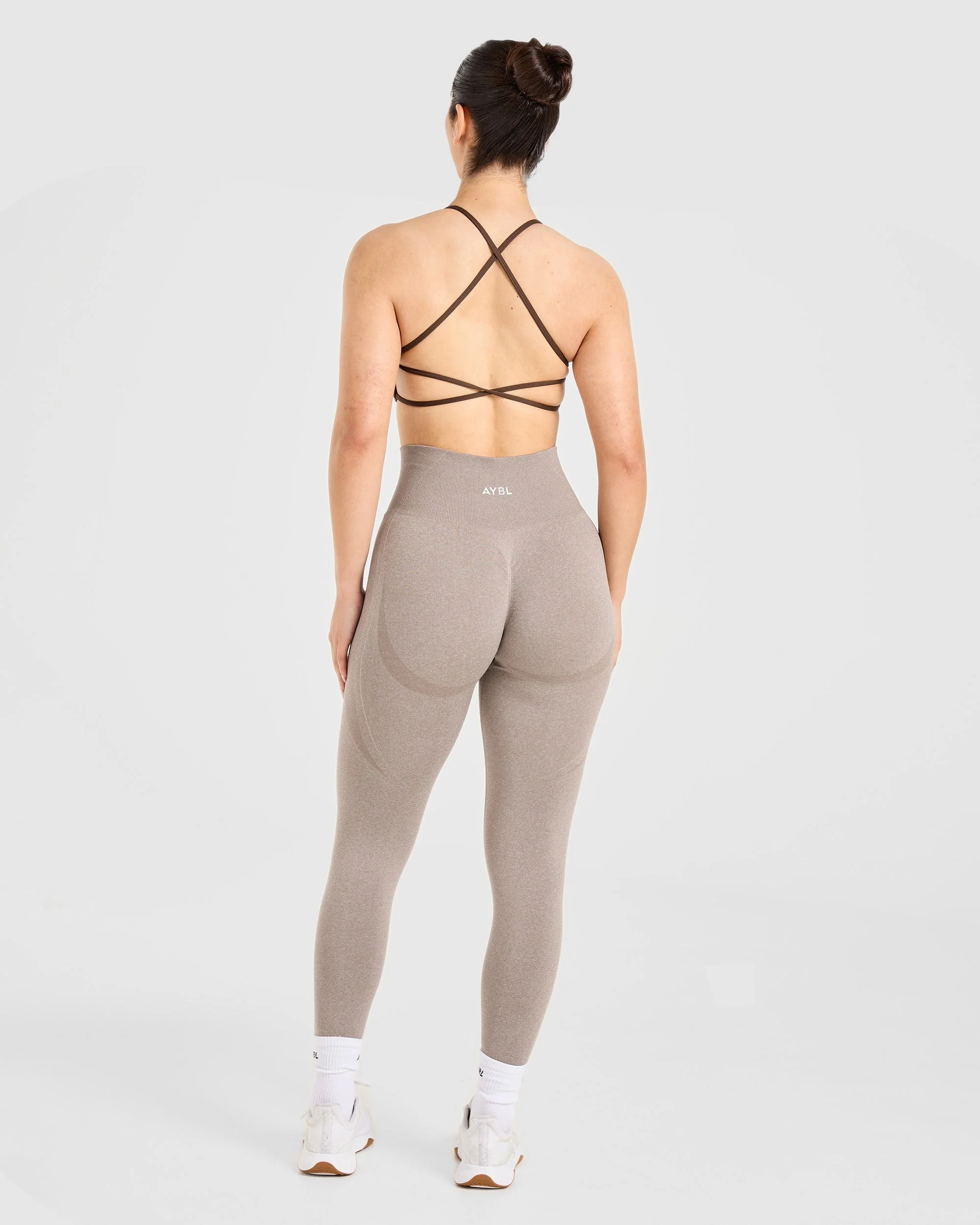 Essential Crossback Sports Bra - Deep Cocoa Bruin - Image 4