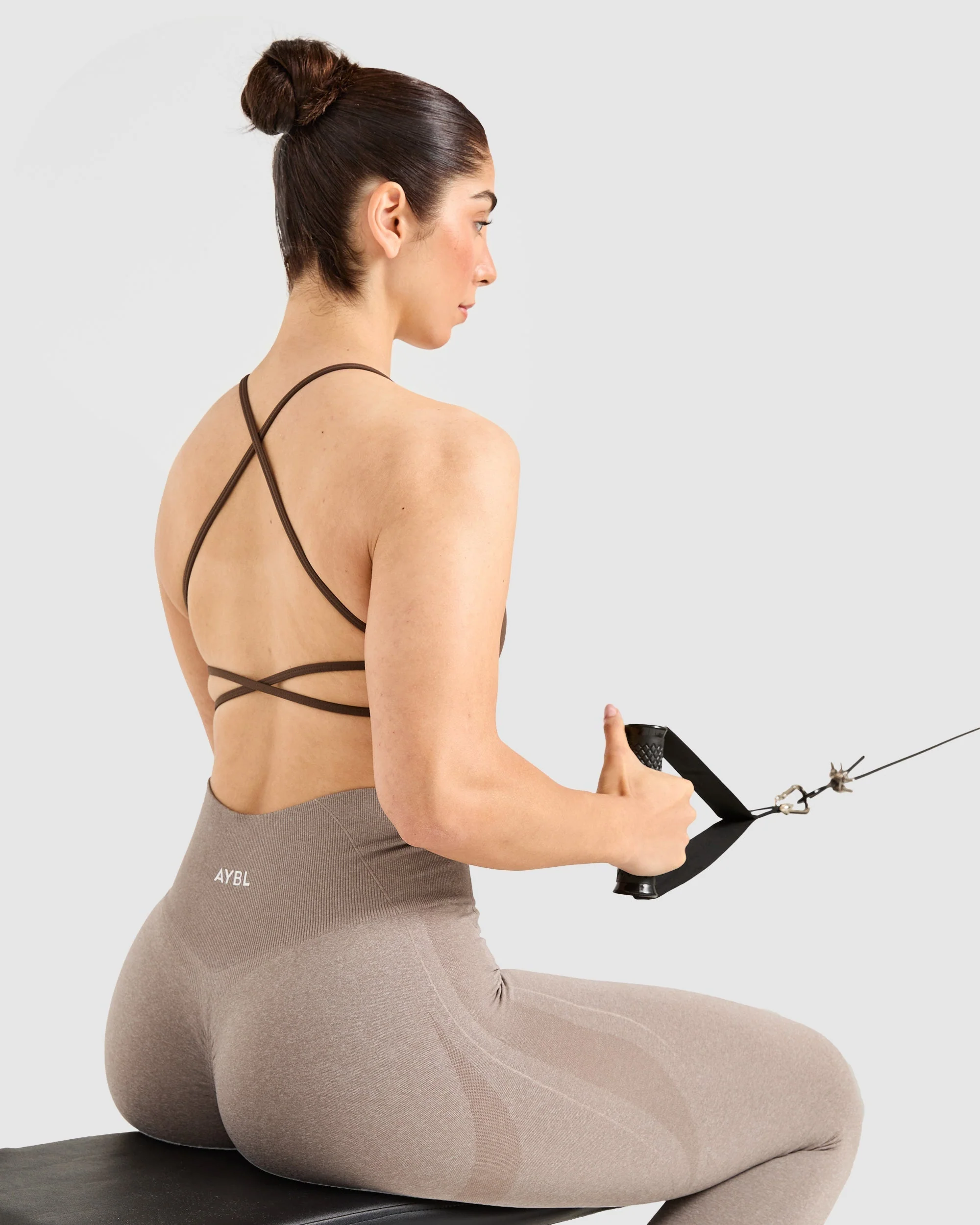 Essential Crossback Sports Bra - Deep Cocoa Bruin - Image 7