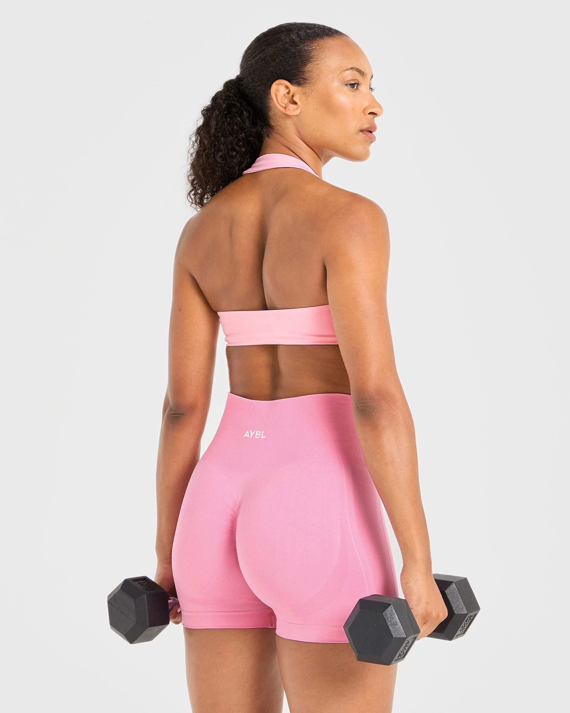 Essential Halterneck Sports Bra - Baby Roze - Image 8