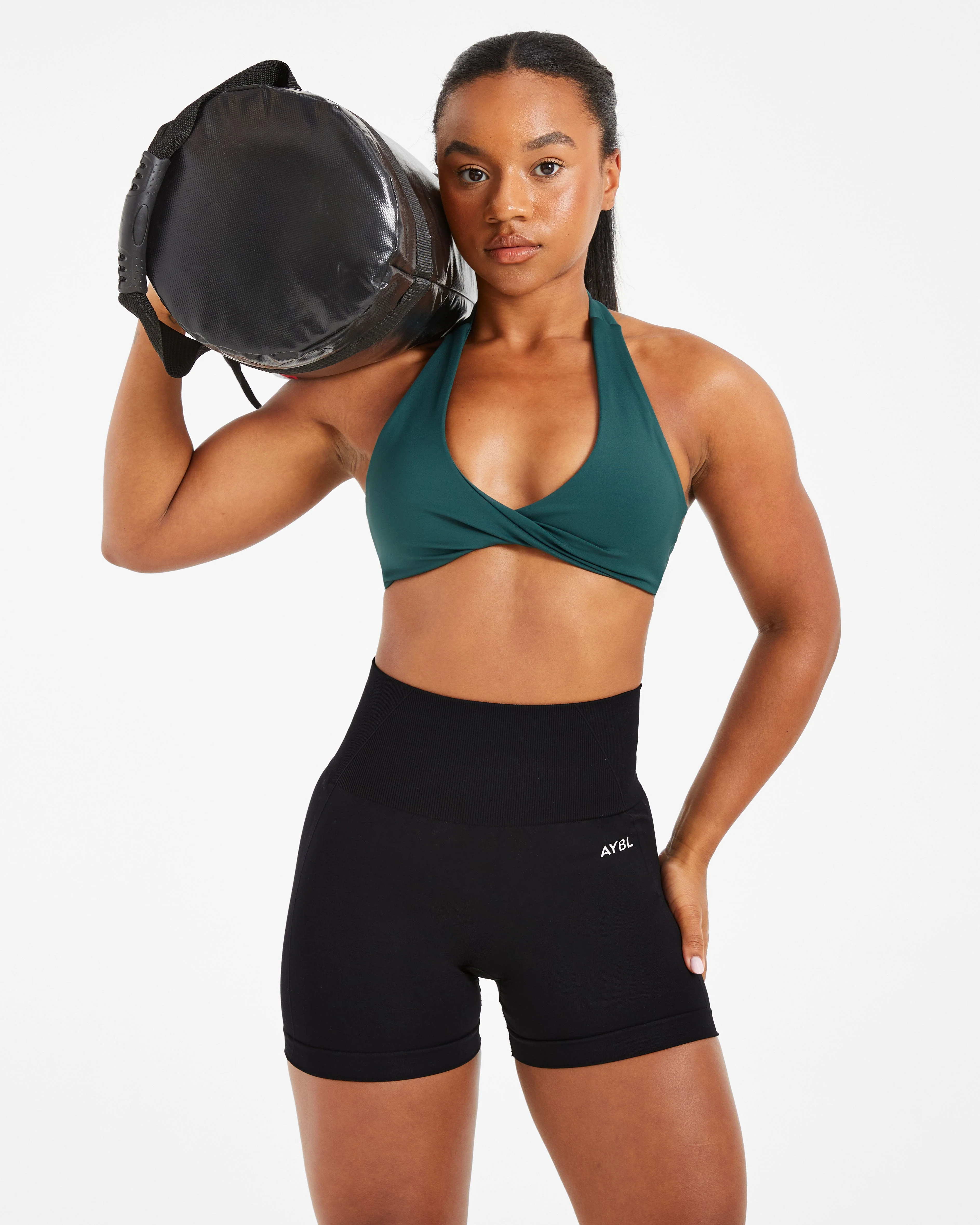 Essential Halterneck Sports Bra - Deep Groen - Image 7