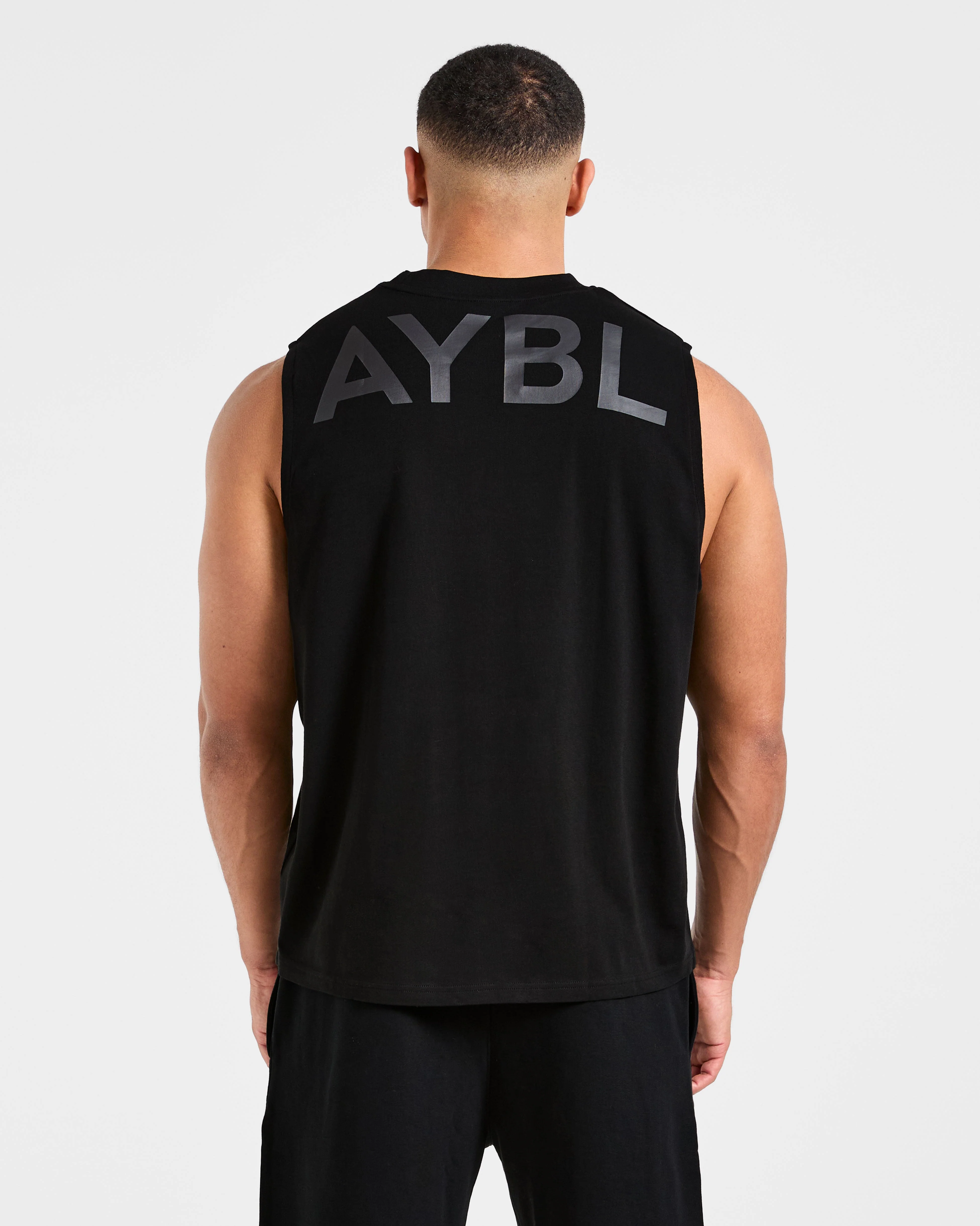 Essential Oversized Graphic Tank - Zwart