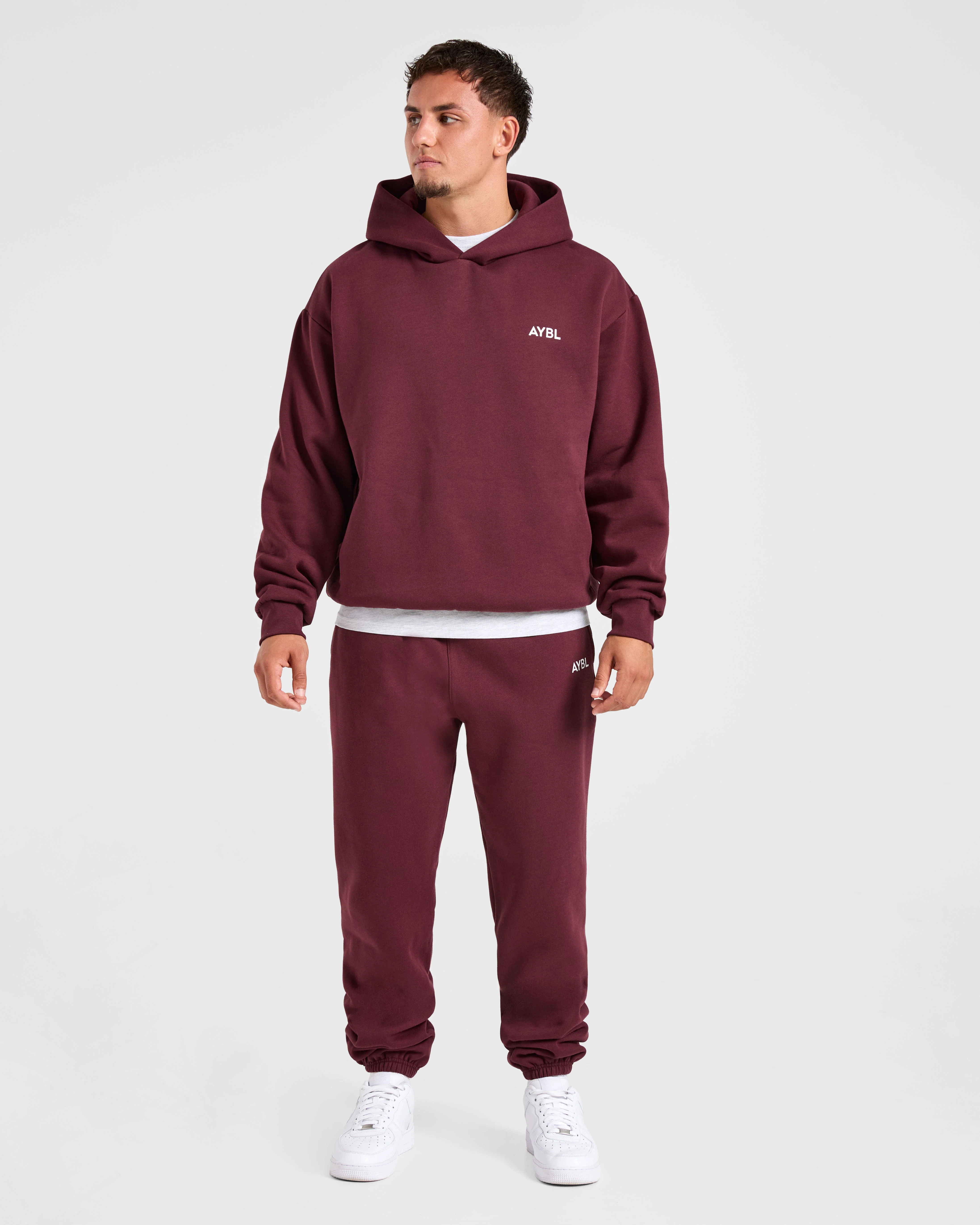 Essential Oversized Hoodie - Burgundy Rood - Image 3