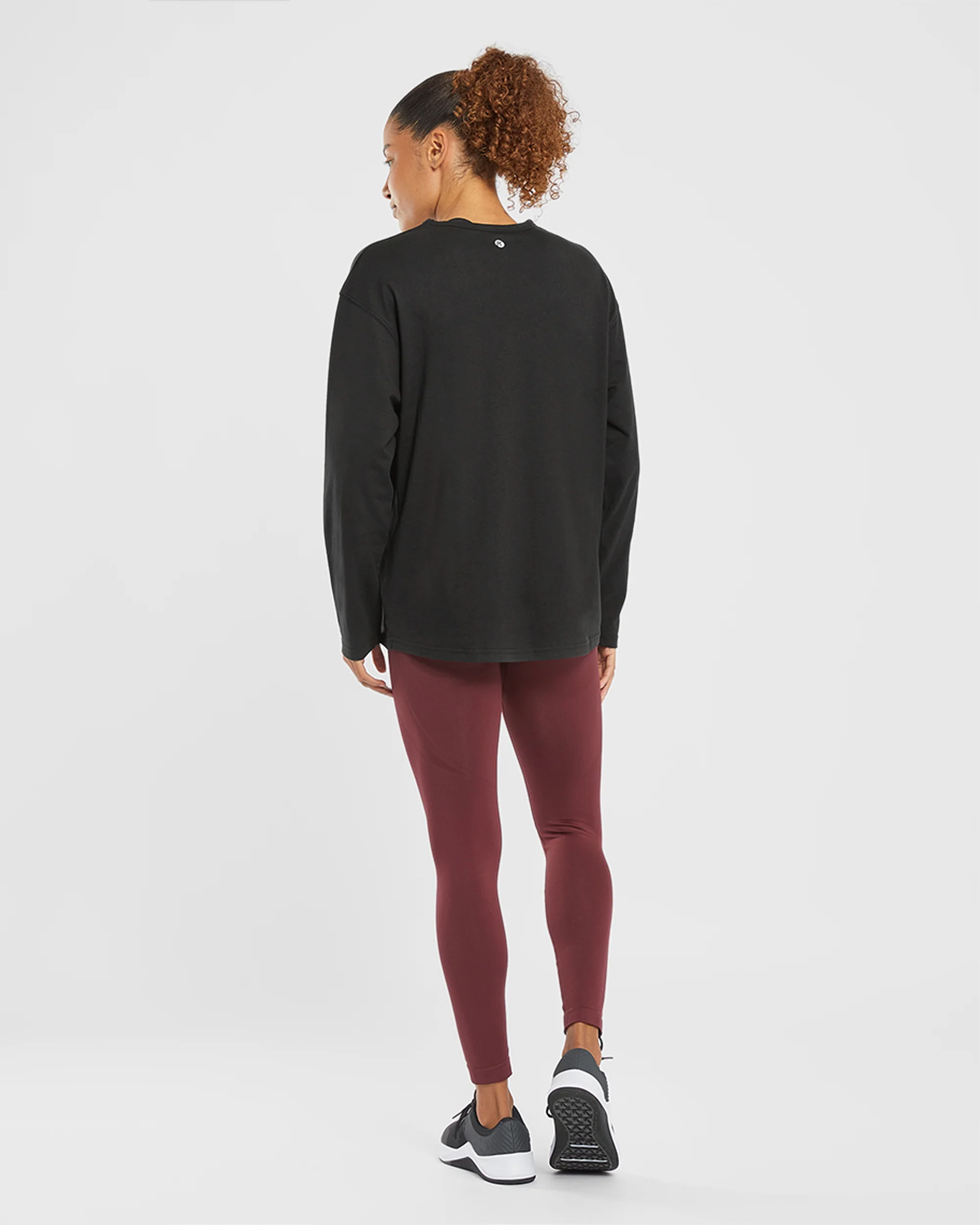 Essential Oversized Long Sleeve T Shirt - Zwart - Image 4